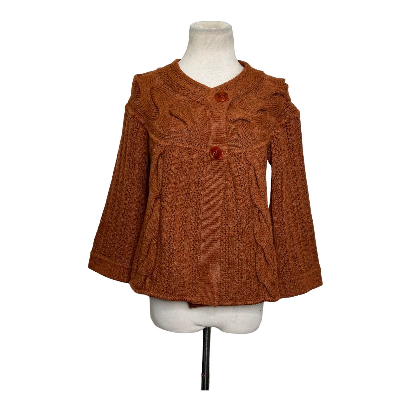 Escada Escada brown 3/4 sleeves buttoned cardigan size Small Size S / US 4 / IT 40 - 12 Thumbnail