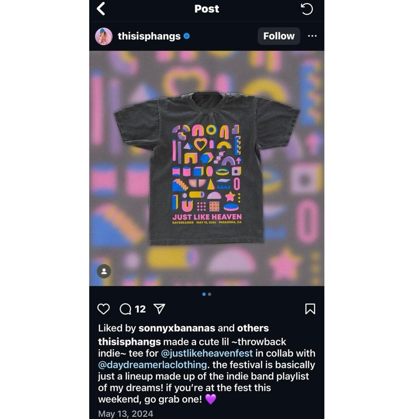 Daydreamer DAYDREAMER x JUST LIKE HEAVEN FEST 2024 Tee Size 2x New Size XXL / US 16-18 / IT 52-54 - 2 Thumbnail