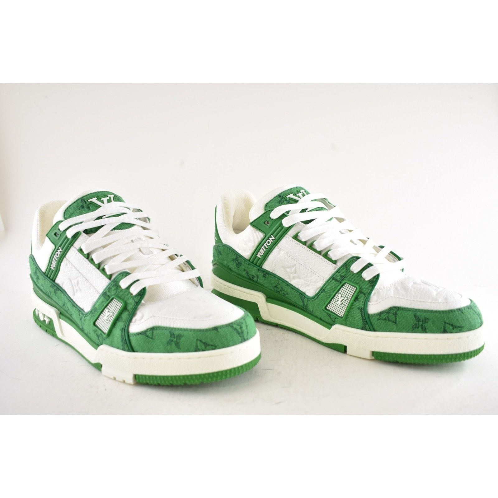 Louis Vuitton Louis Vuitton Green Denim White Empreinte Low Top Trainer Size US 10 / EU 43 - 6 Thumbnail