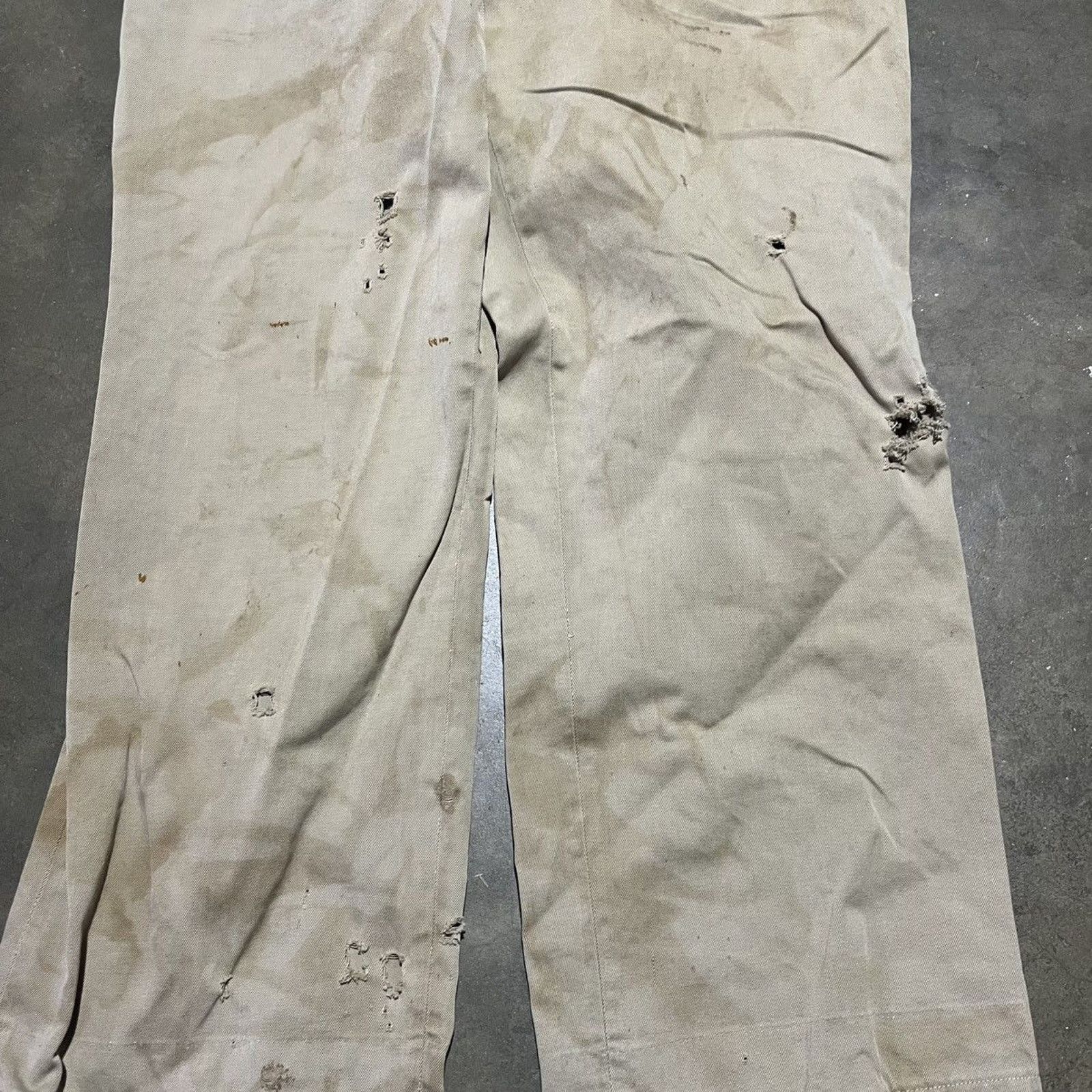 Vintage Vintage WW2 Tan Military Buttonfly Sanforized Chinos 29x30 Size US 29 - 2 Thumbnail