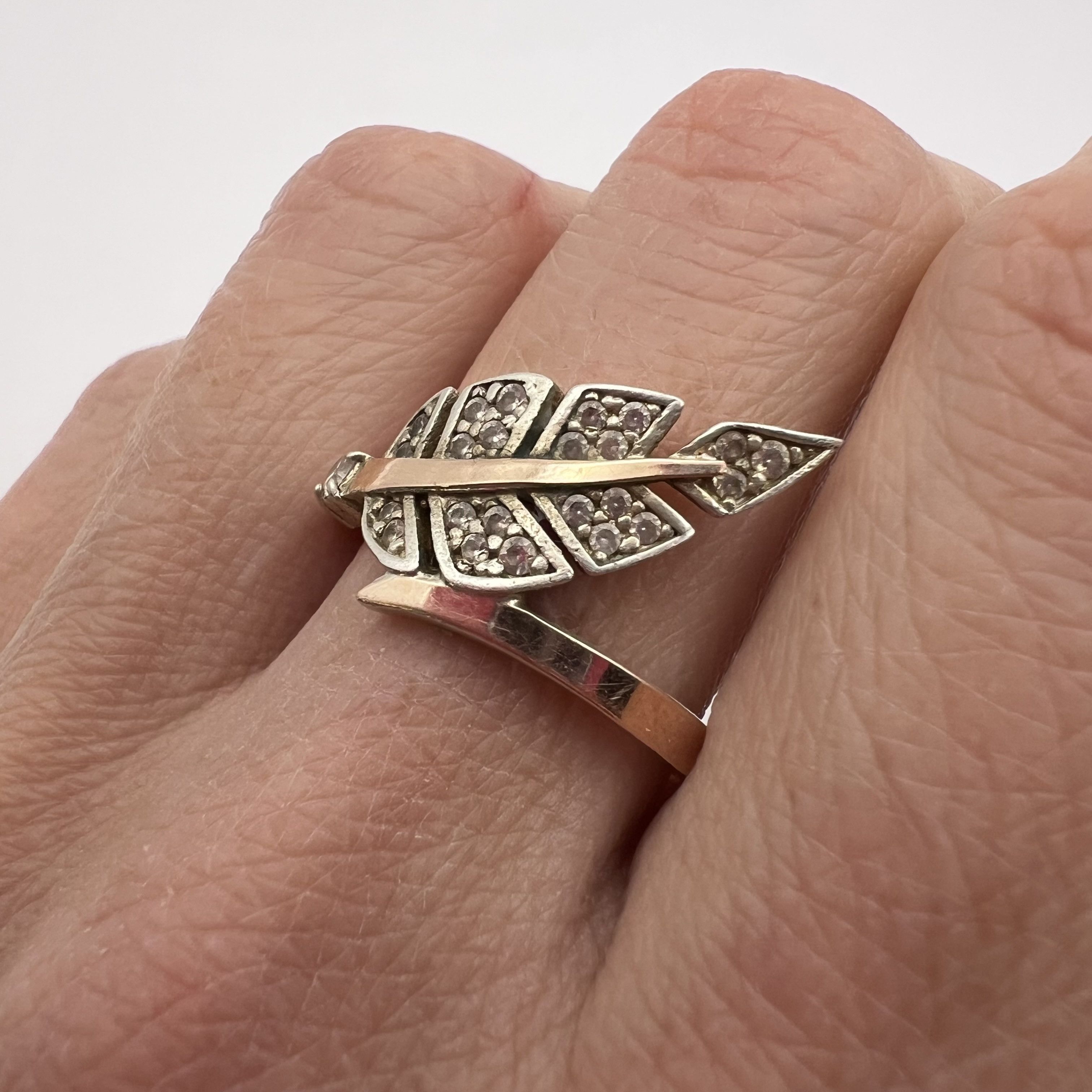 Vintage Vintage Ring Gilt Sterling Silver 925 Stone Size 9 US Size ONE SIZE - 1 Thumbnail