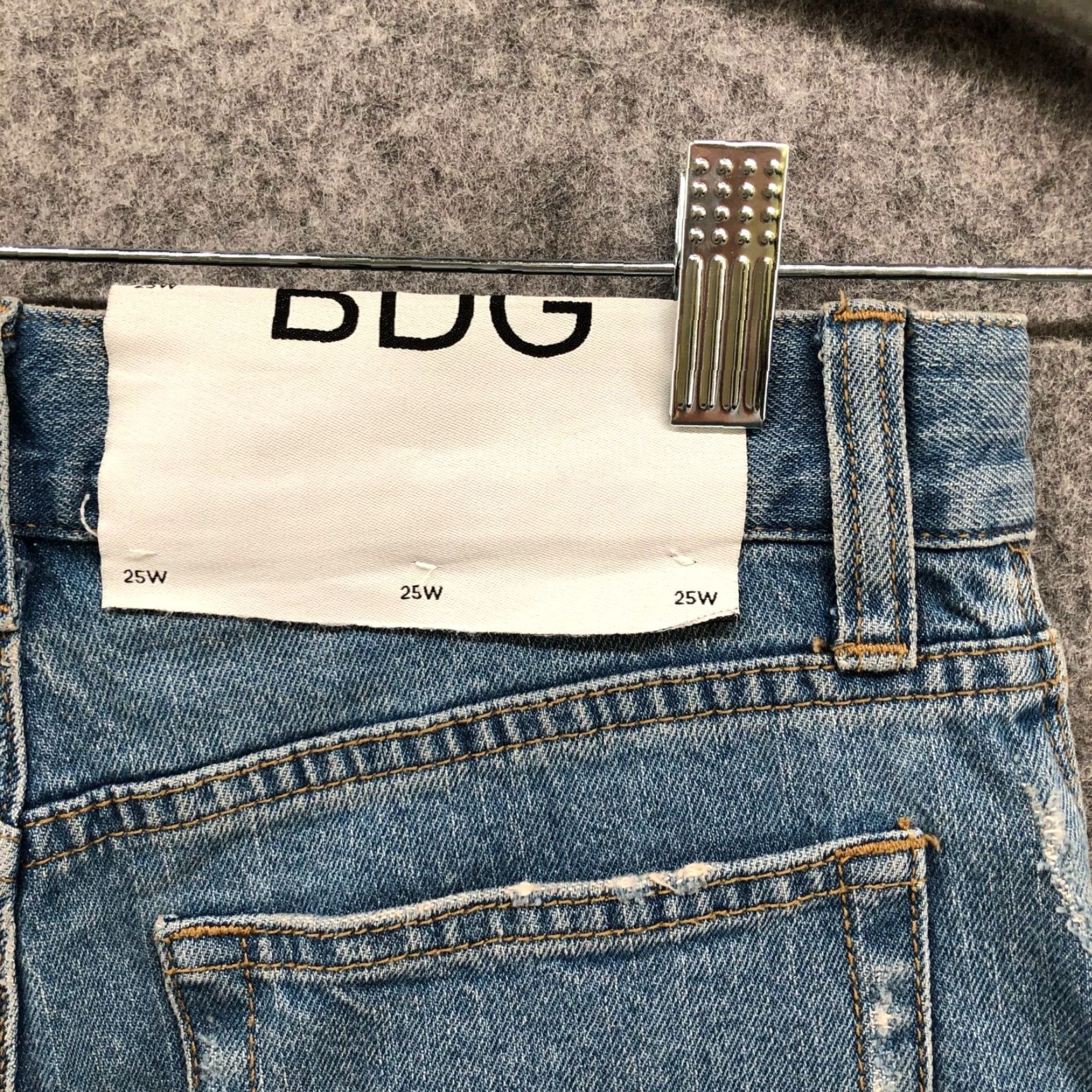 Urban Outfitters BDG High Rise Distressed Cut-Off Denim Shorts Womens 25 Blue Festival Size 42" / US 20 - 7 Thumbnail
