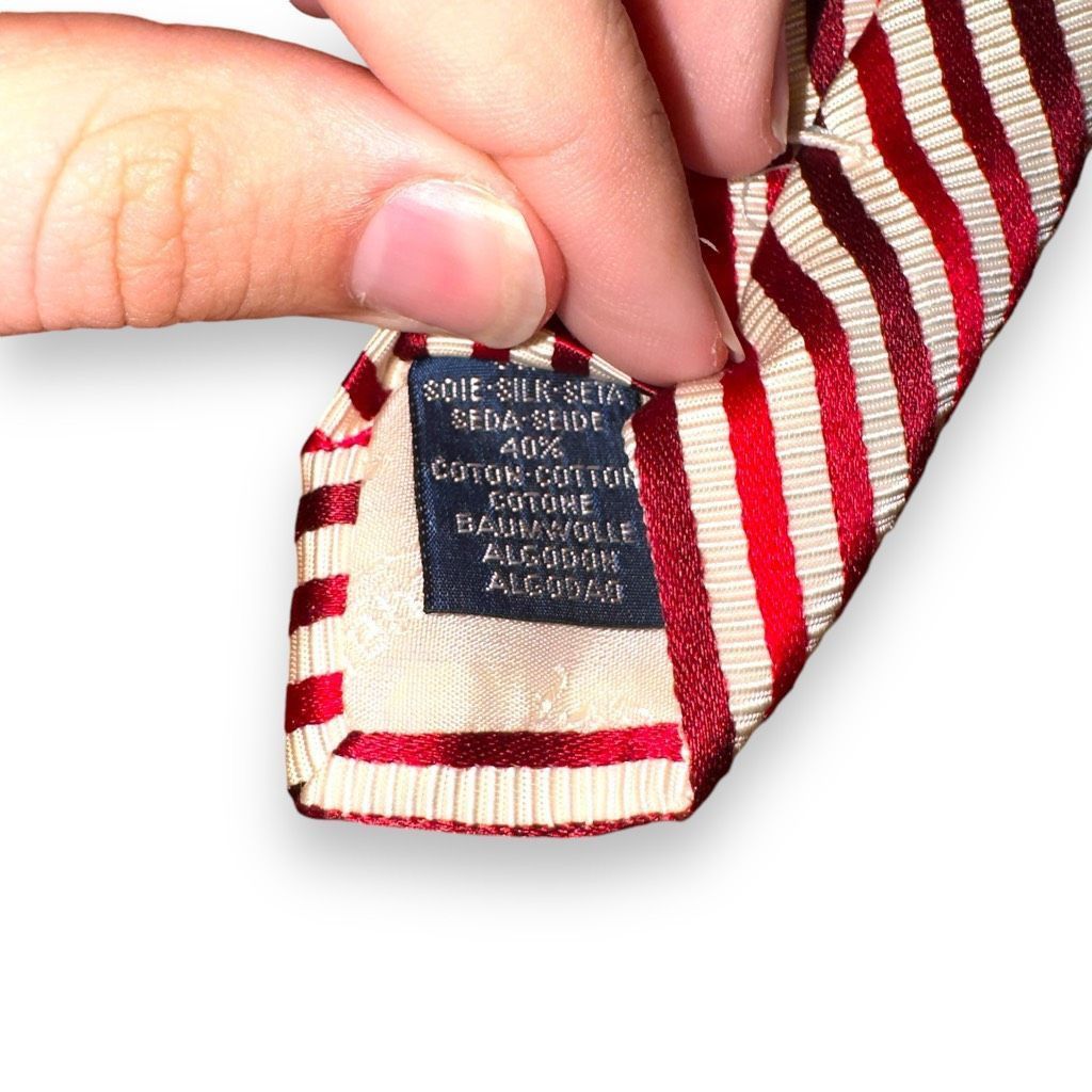 Paul Stuart Paul Stuart Red & White Striped 100% Silk Handmade in France Size ONE SIZE - 6 Thumbnail