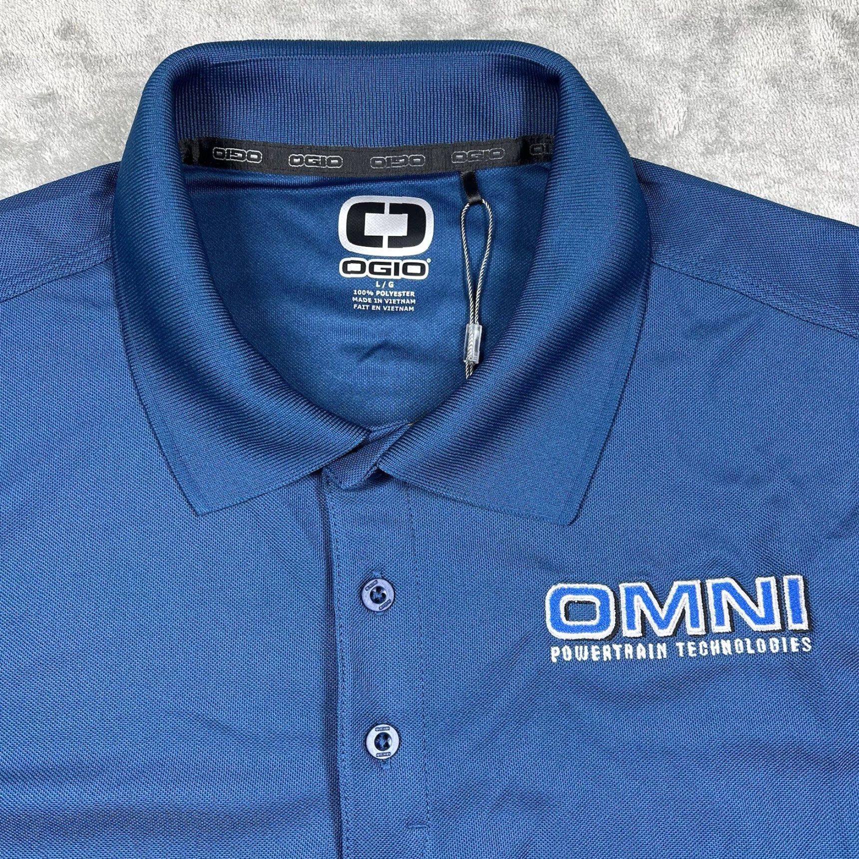 Vintage OGIO Men's Large Polo Shirt Dark Teal Blue Omni Powertrain Tech Embroidered Logo Size US L / EU 52-54 / 3 - 7 Thumbnail