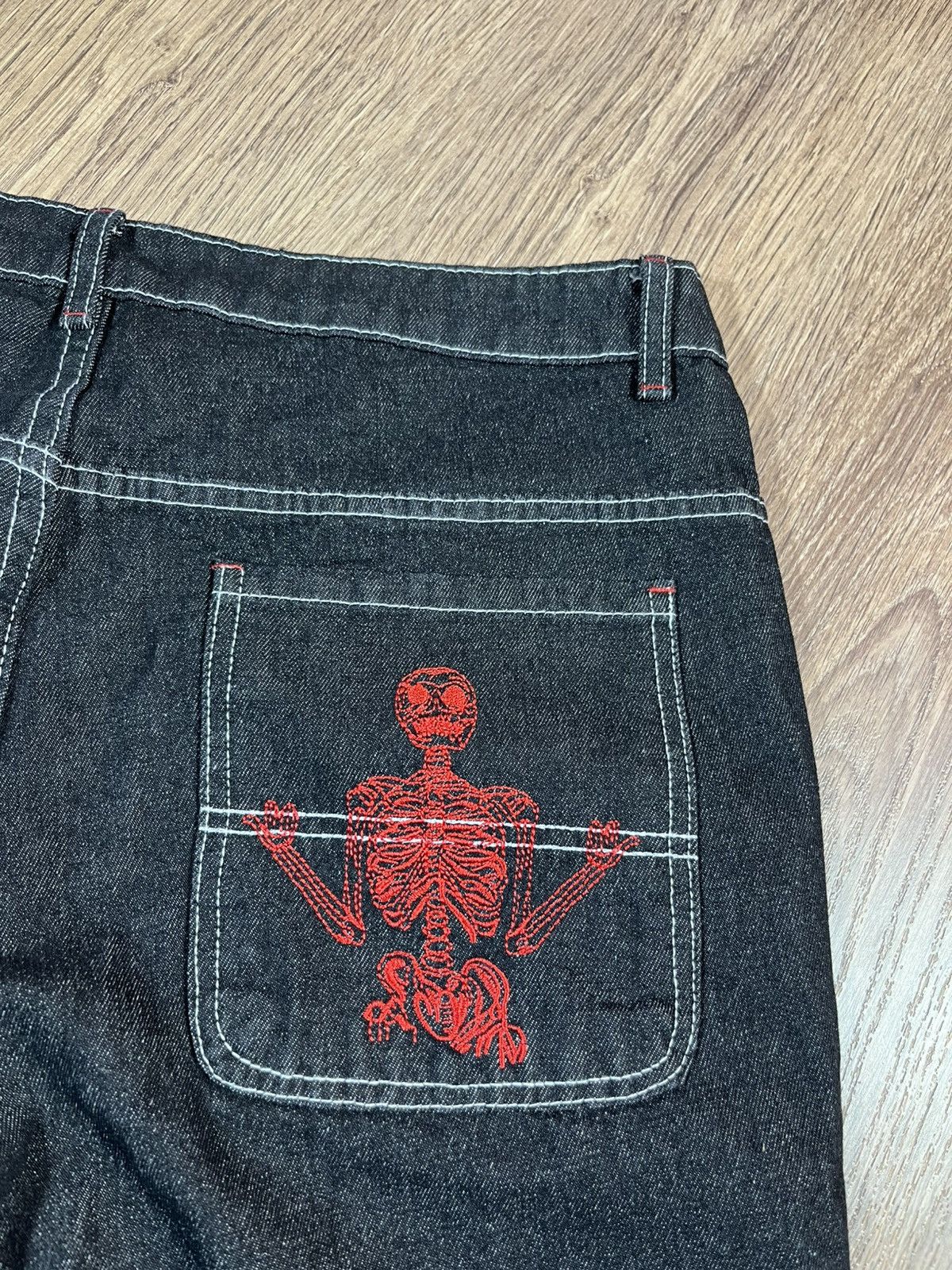 Designer 💀Men’s Jeans Heaven Can Wait Black Y2K Wide Leg Baggy Pants💀 Size US 40 / EU 56 - 7 Thumbnail