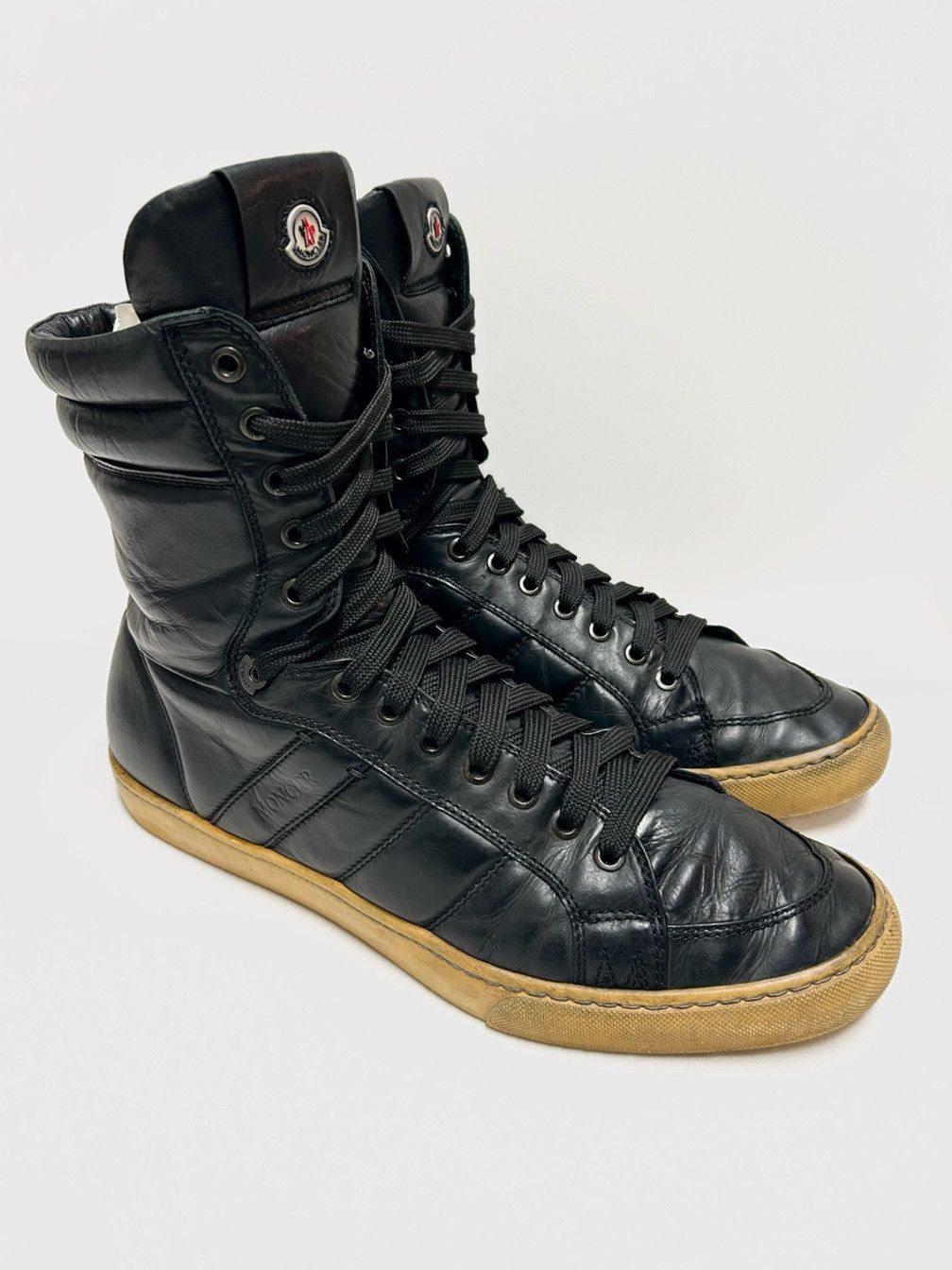 Moncler Moncler 2011 Leather High-Top Sneakers Size US 10 / EU 43 - 1 Thumbnail