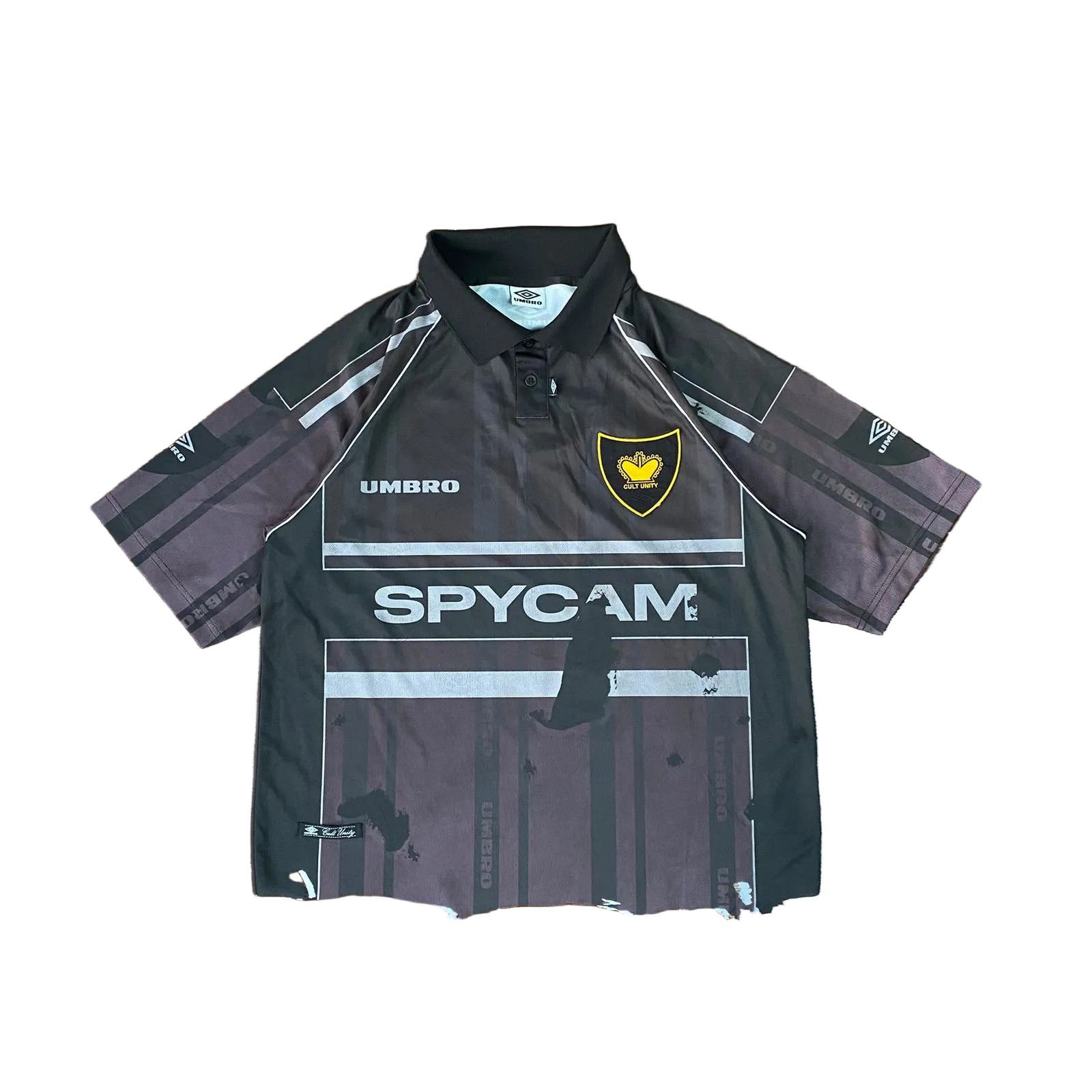 Umbro x Slam Jam Purple Spycam Logo Distressed Jersey Polo Size US S / EU 44-46 / 1 - 1 Thumbnail