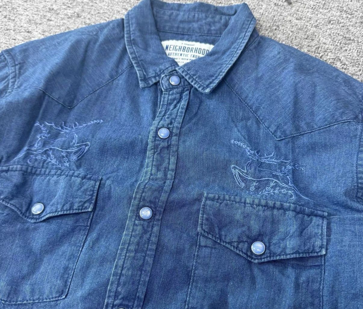 Neighborhood Neighborhood Indigo-Dyed Embroidered Shirt J16 Size US M / EU 48-50 / 2 - 2 Thumbnail