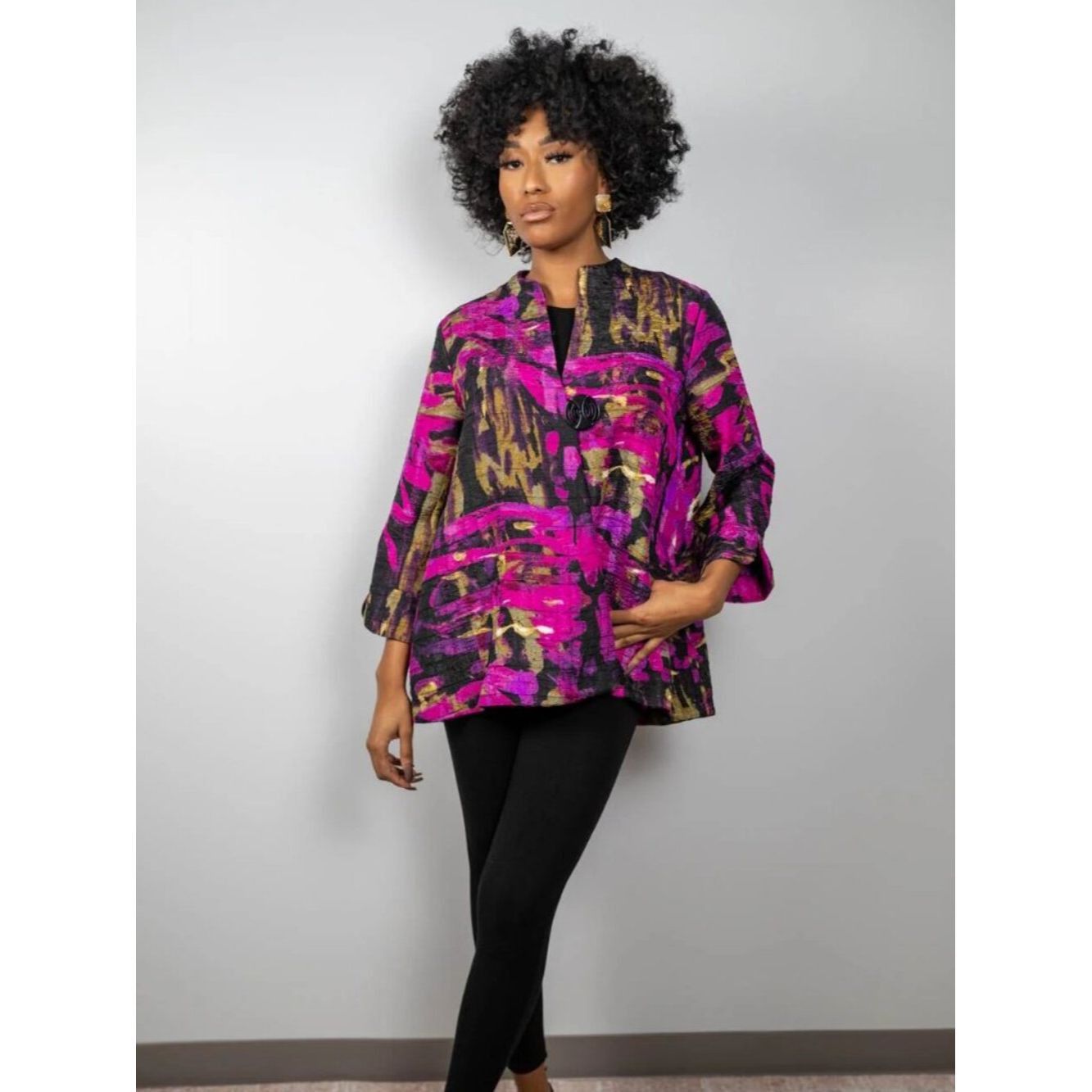 Joseph Ribkoff Joseph Ribkoff Abstract Print Trapeze Jacket Size 8 Size M / US 6-8 / IT 42-44 - 1 Thumbnail