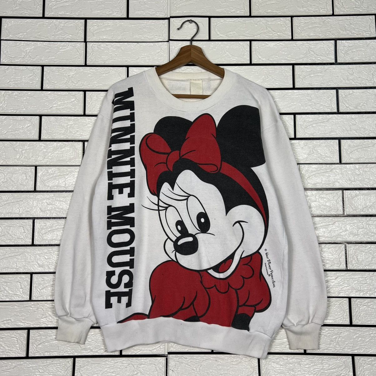 Disney Vintage 90's MINNIE MOUSE Big Logo Sweatshirt #4178-C191 Size US M / EU 48-50 / 2 - 1 Thumbnail