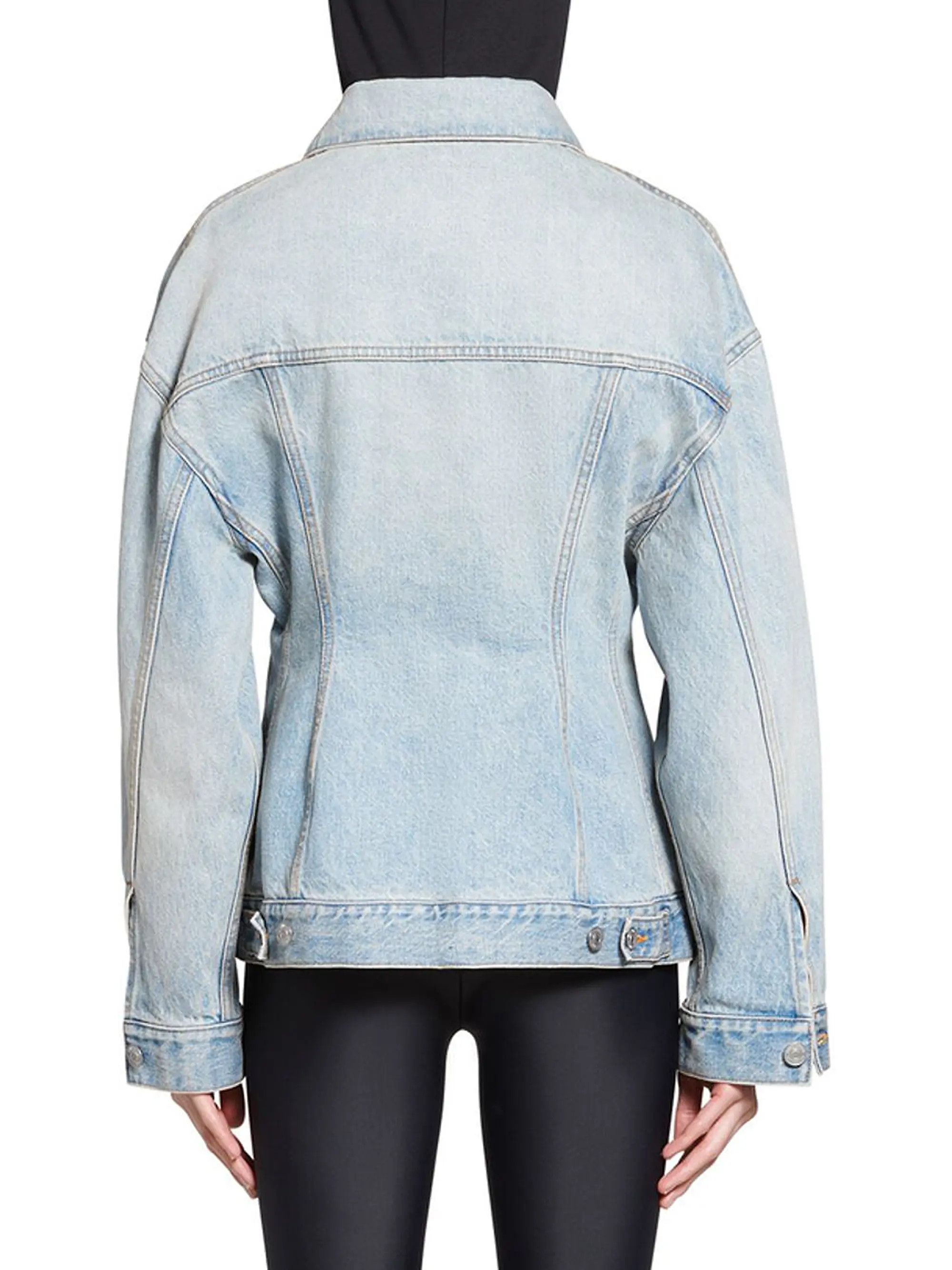 Balenciaga o1srvl11e1125 Hourglass Jacket in Light Blue Size S / US 4 / IT 40 - 4 Thumbnail