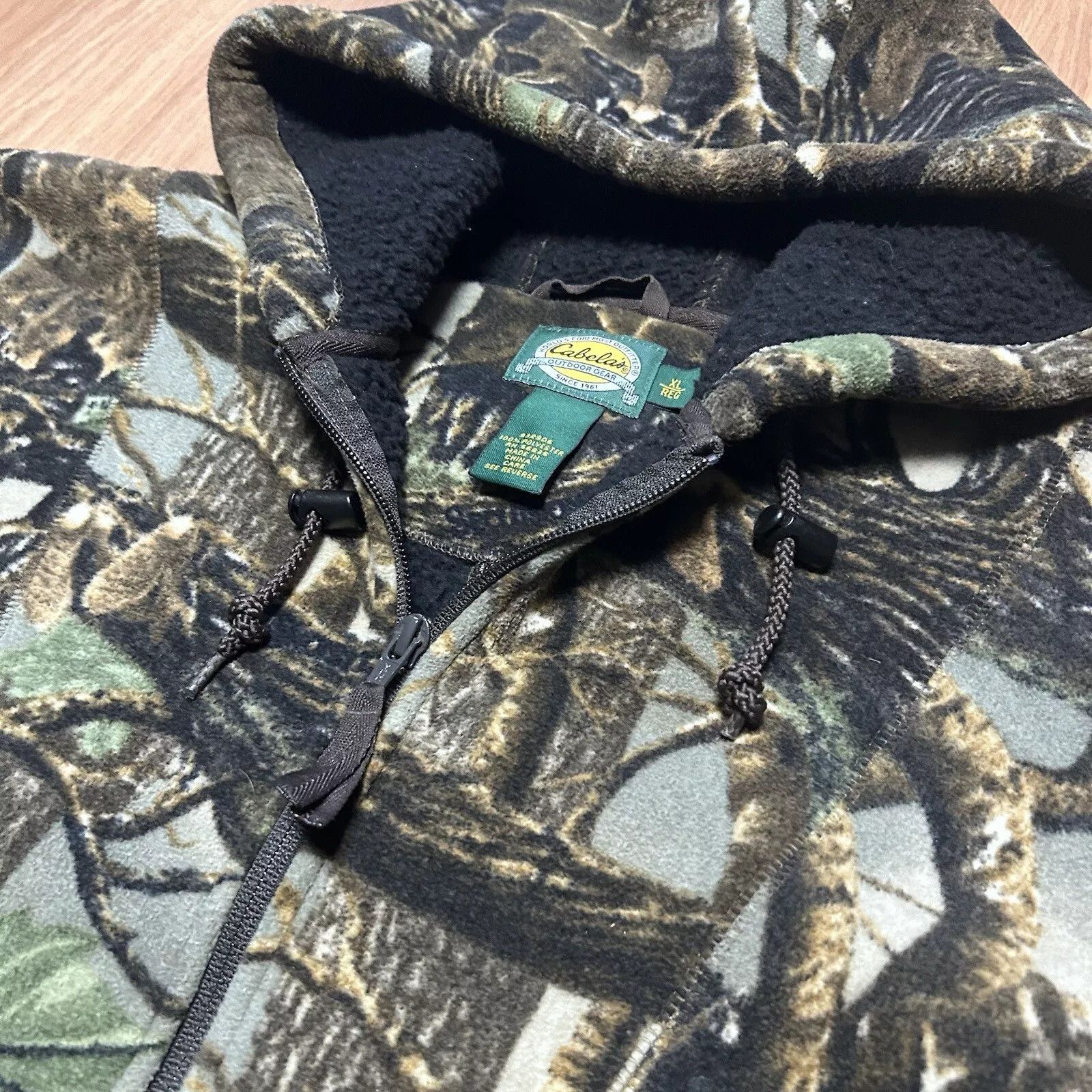 Cabelas Vtg 90s Cabelas Seclusion 3D Camo Full Zip Fleece Size US XL / EU 56 / 4 - 7 Thumbnail