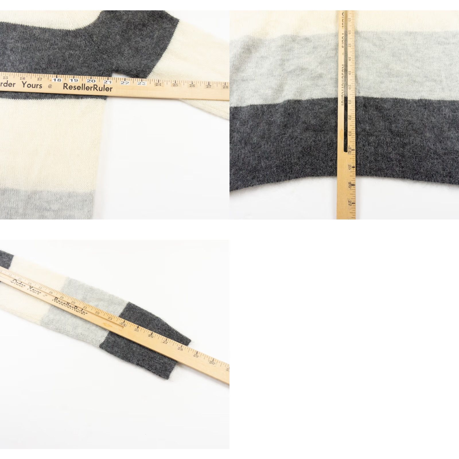 Vince Vince Women's Sweater XS Multicolor Mohair Wool Blend V-Neck Oversized Knit Pullover Colorblock Size XS / US 0-2 / IT 36-38 - 8 Thumbnail