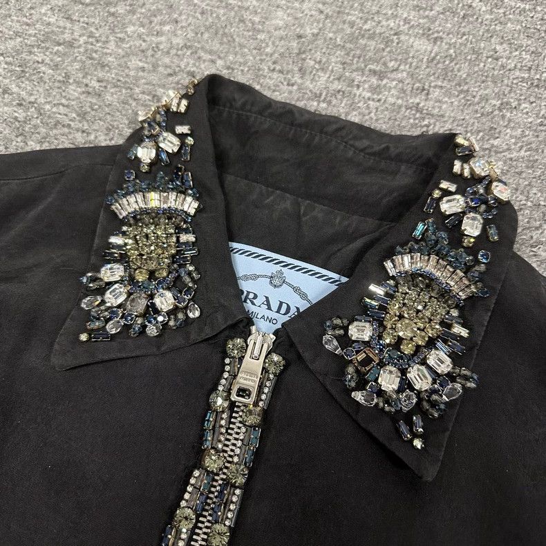 Prada Prada Size 38 Show Style Gem Zipper Jacket size 38 2502-N Size US XS / EU 42 / 0 - 6 Thumbnail