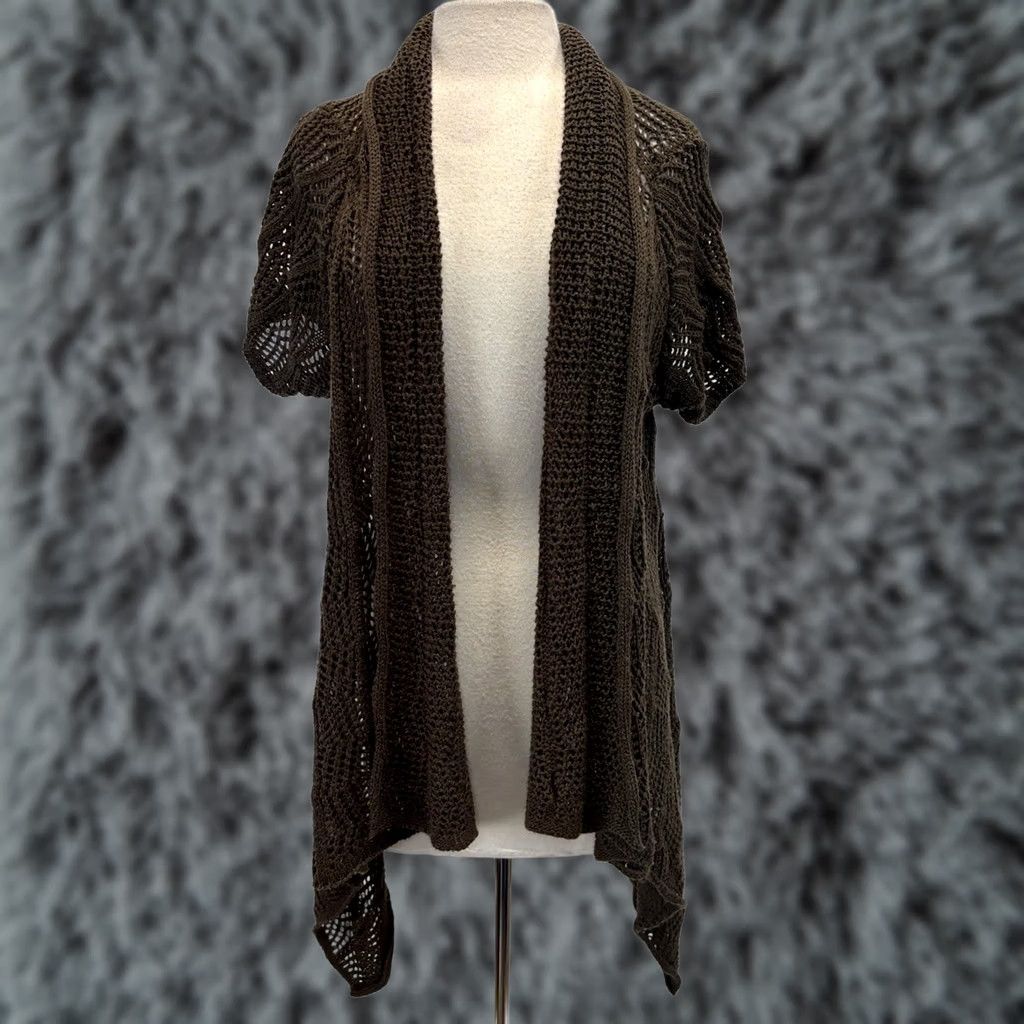 Vintage VINTAGE Jenny Crochet Cardigan Sweater Women’s L Chocolate Brown Pointelle Festival Bohemian 90s Y2K Shirt Womens Clothing Regular Size L Brown Size L / US 10 / IT 46 - 1 Thumbnail