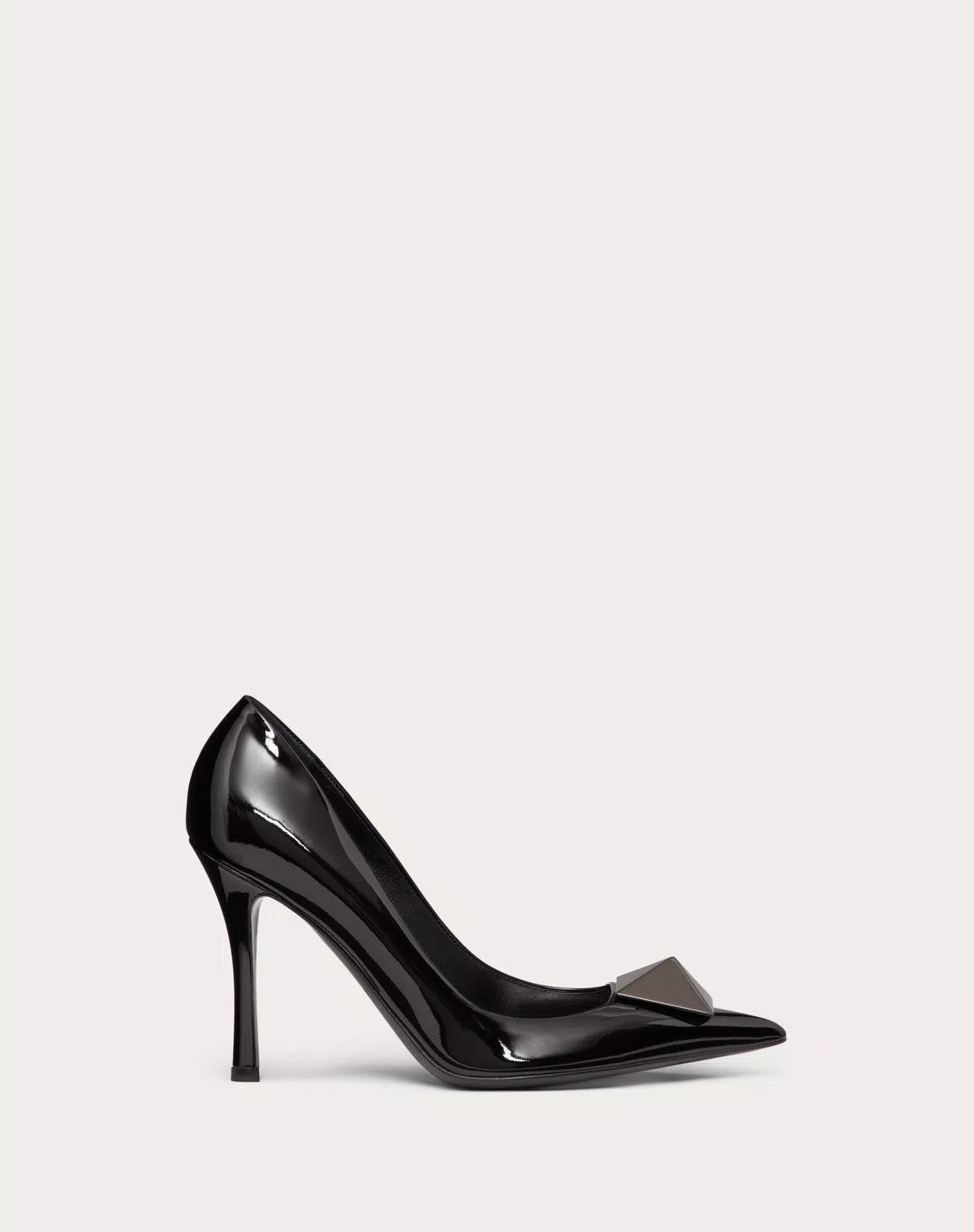 Valentino O1S1Wg110625 One Stud Patent Leather Pump 100 Mm In Black Shoes, Women's (Size 9)