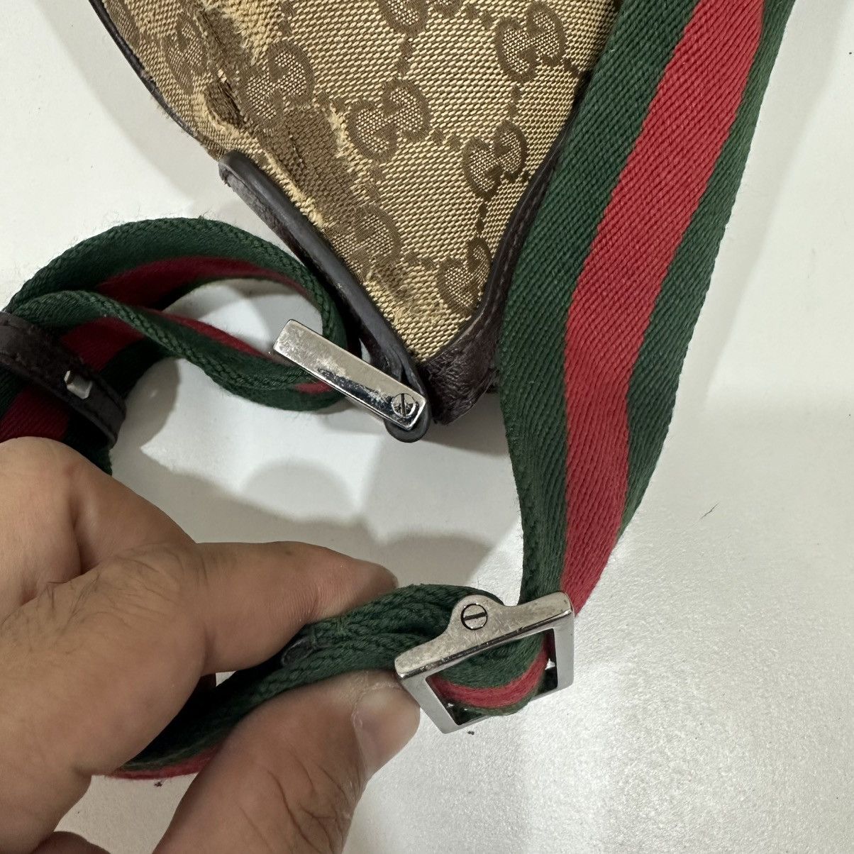 Gucci GUCCI GG WEB HALF MOON MEDIUM CROSSBODY BAG 17 Size ONE SIZE - 15 Thumbnail