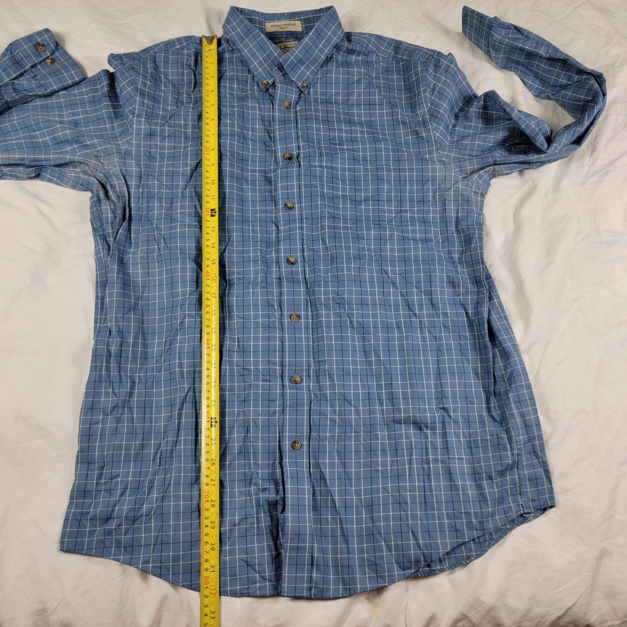 L.L. Bean LL Bean Mens XL Tall Blue Plaid Button Down Long Sleeve Shir Size US XL / EU 56 / 4 - 9 Thumbnail