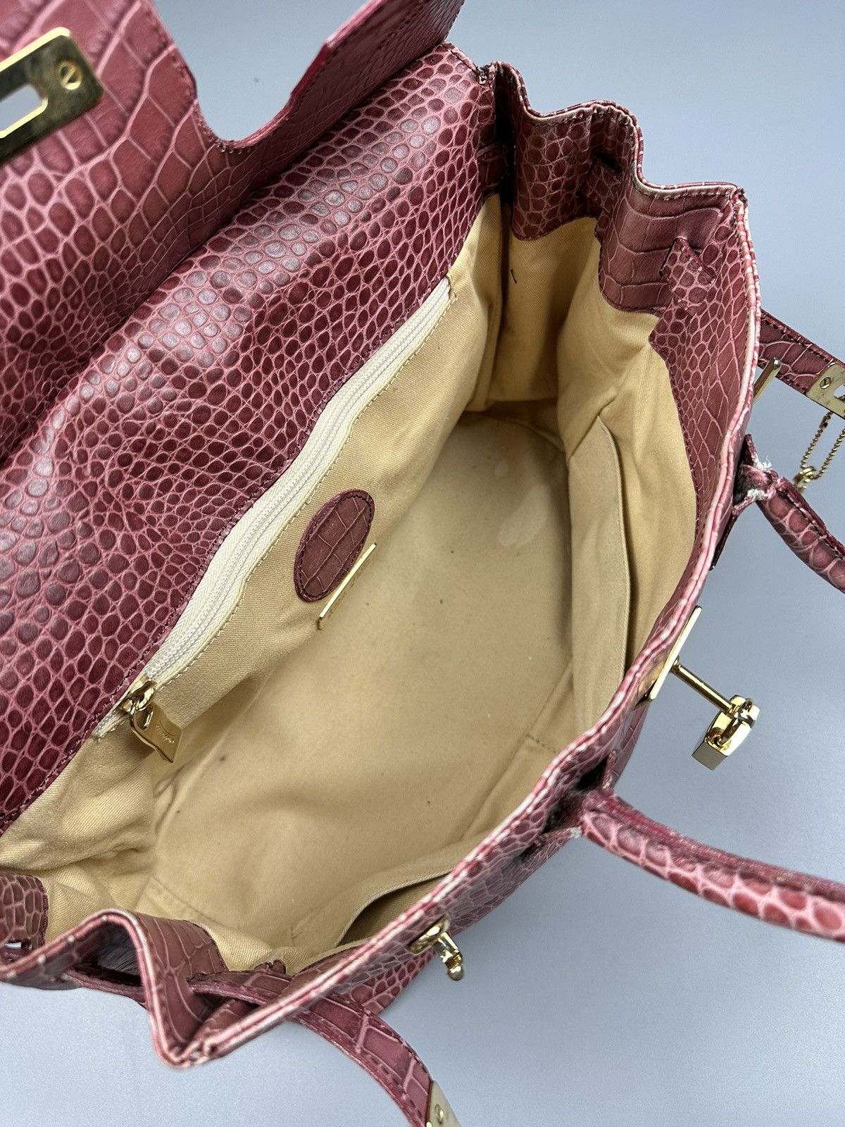 Vera Pelle Hermes Birkin Inspired Italian Vera Pelle Orobianco Bag Size ONE SIZE - 16 Thumbnail