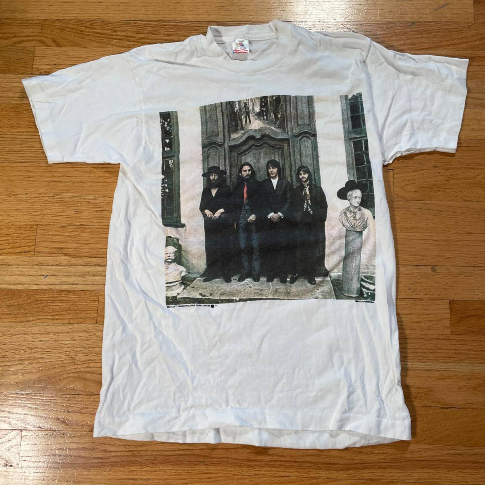 Vintage The Beatles Anthology Graphic Sweatshirt Mens XL Fruit of the Loom  White