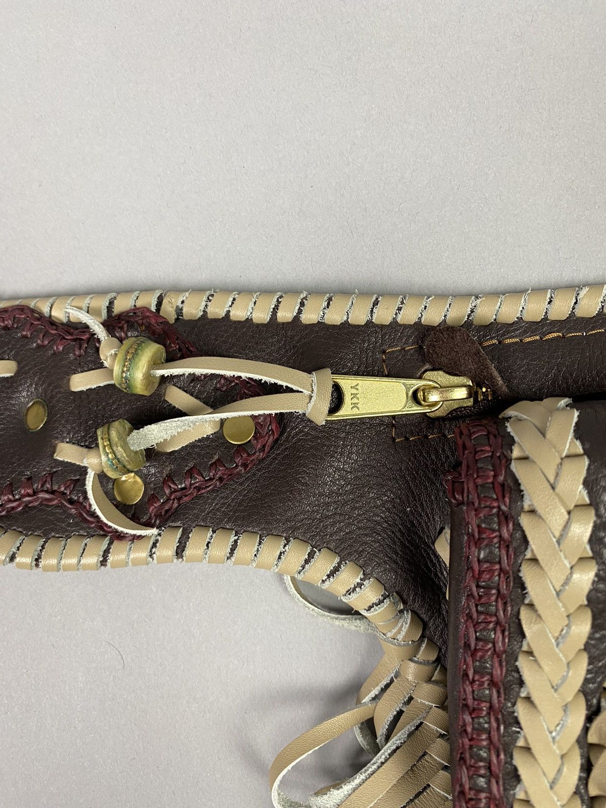 Vintage World Family Leather boho Belt Handcrafted Boho Accessory” Size ONE SIZE - 4 Thumbnail