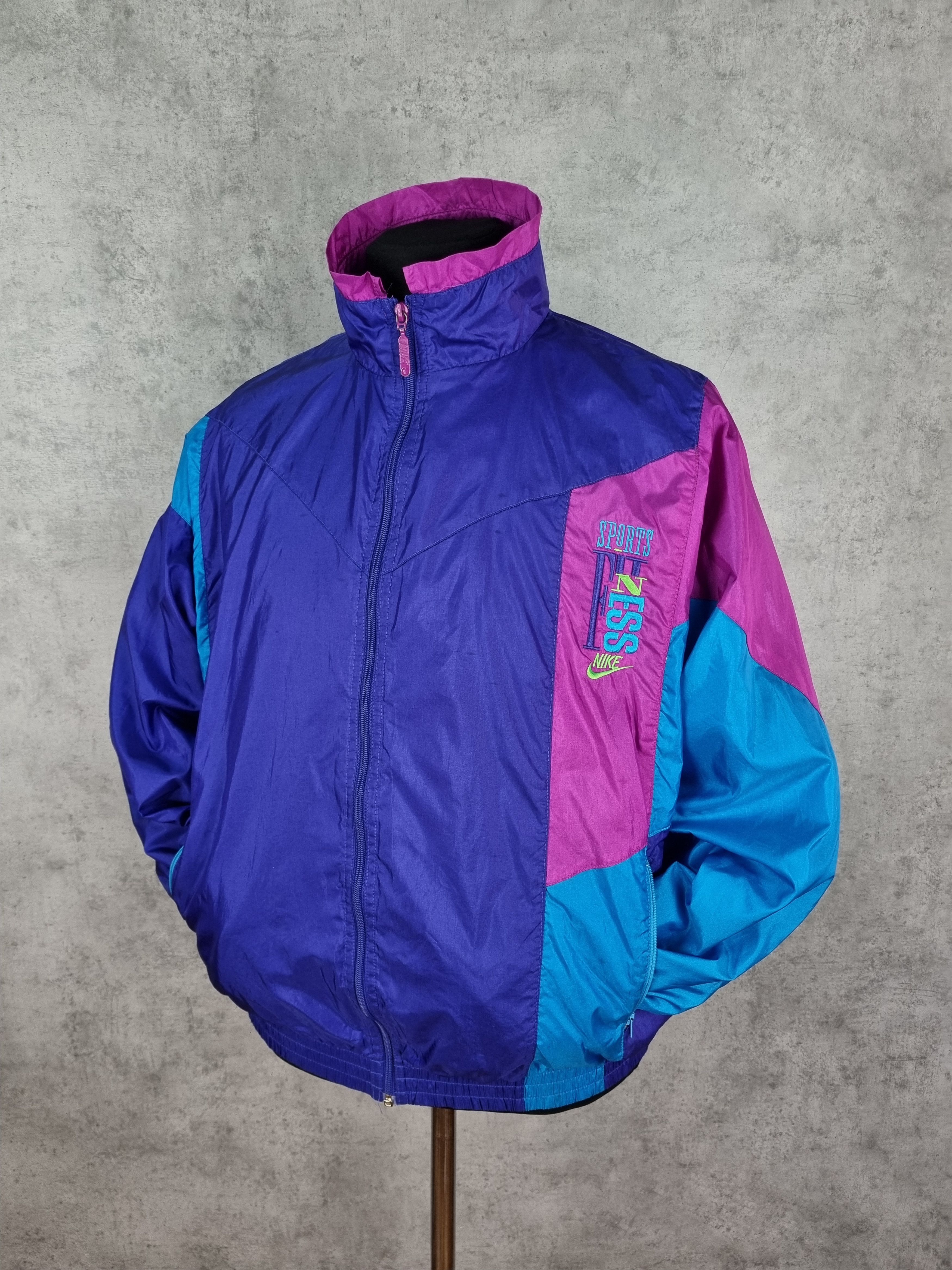 Nike × Vintage 90s Nike Vintage Nylon Attractive Track Top Size US L / EU 52-54 / 3 - 1 Thumbnail