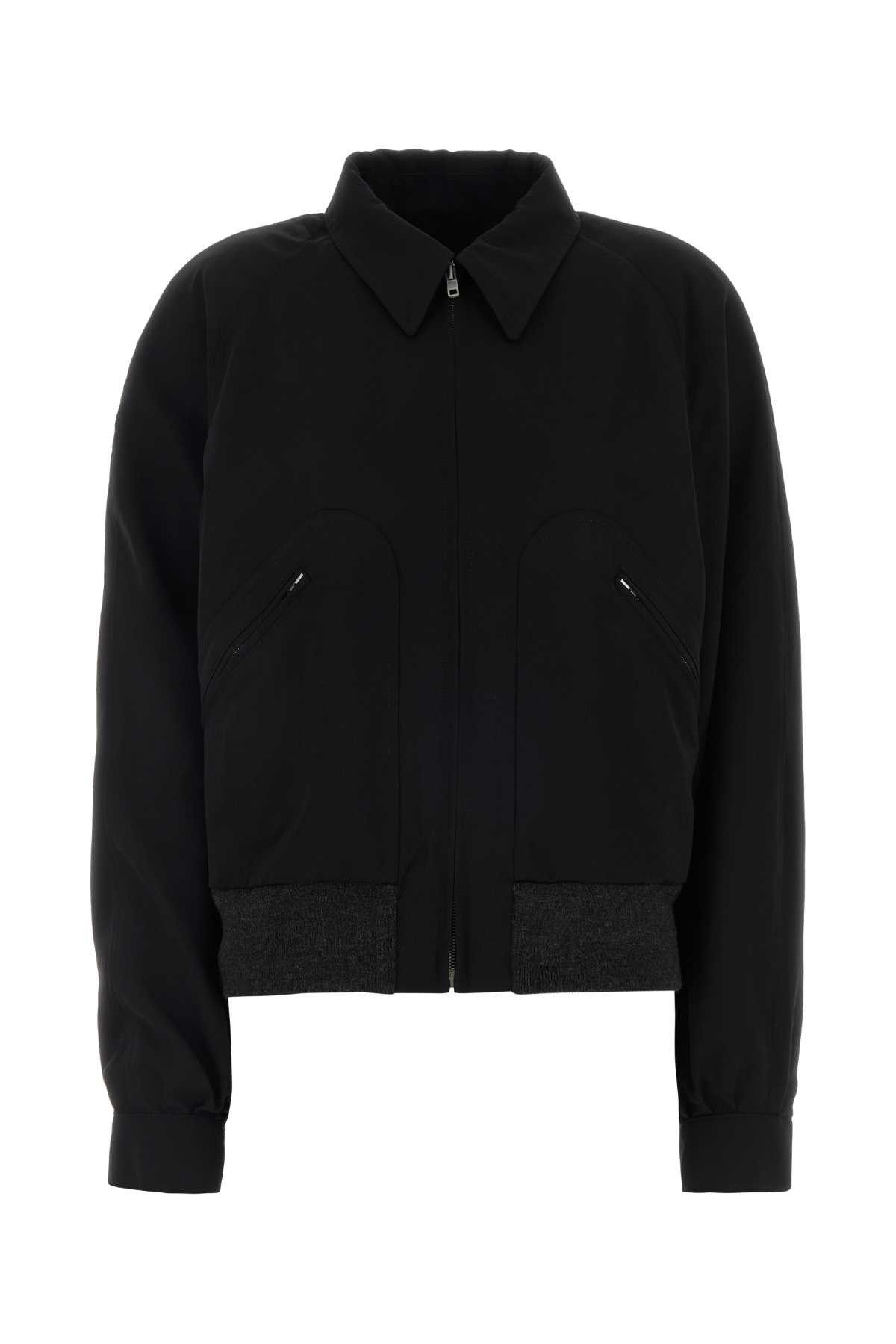 Maison Margiela Black Wool Bomber Jacket Size M / US 6-8 / IT 42-44 - 1 Thumbnail