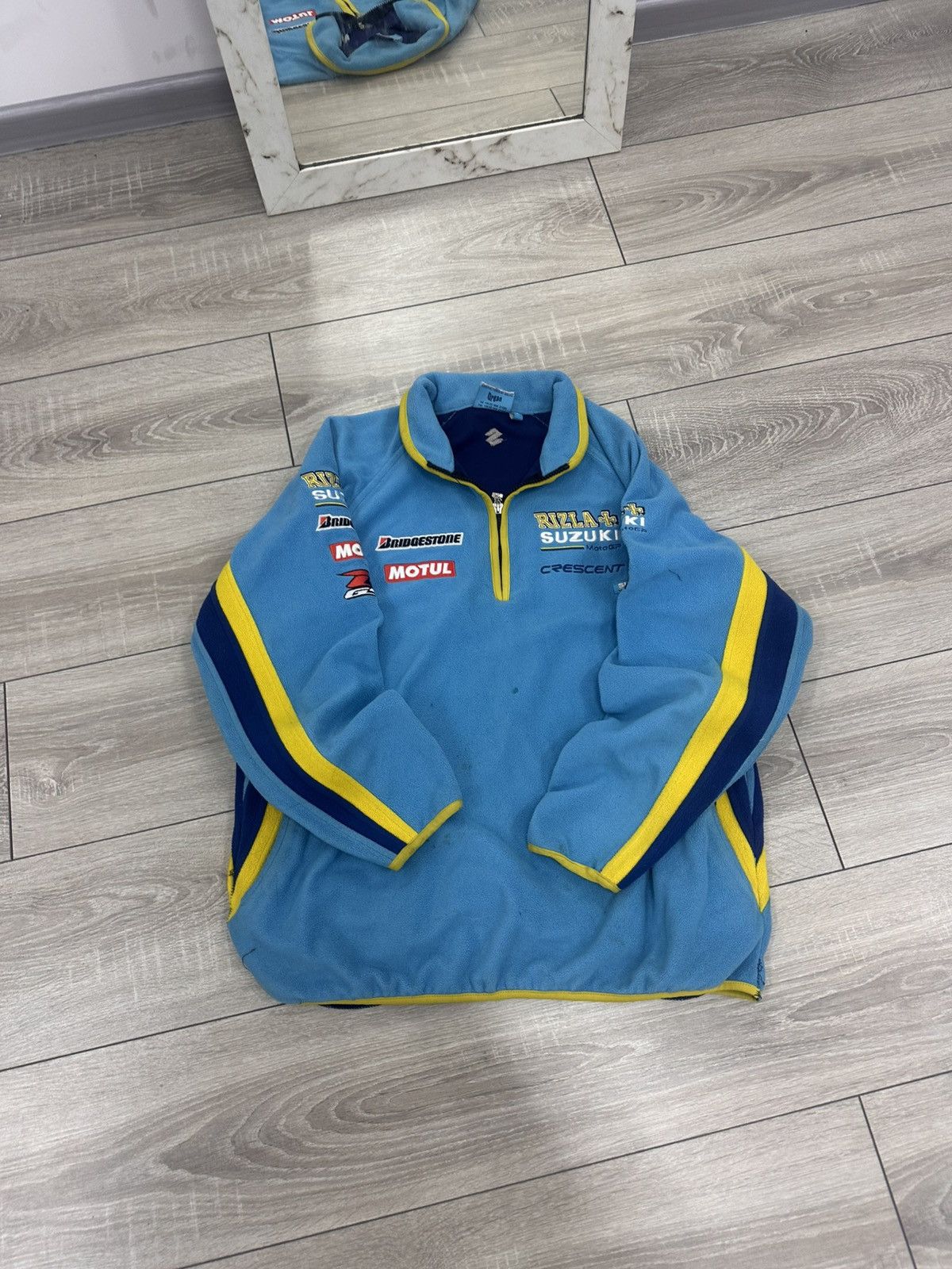 Vintage Suzuki Moto Racing Fleece Jacket Size US M / EU 48-50 / 2 - 2 Thumbnail