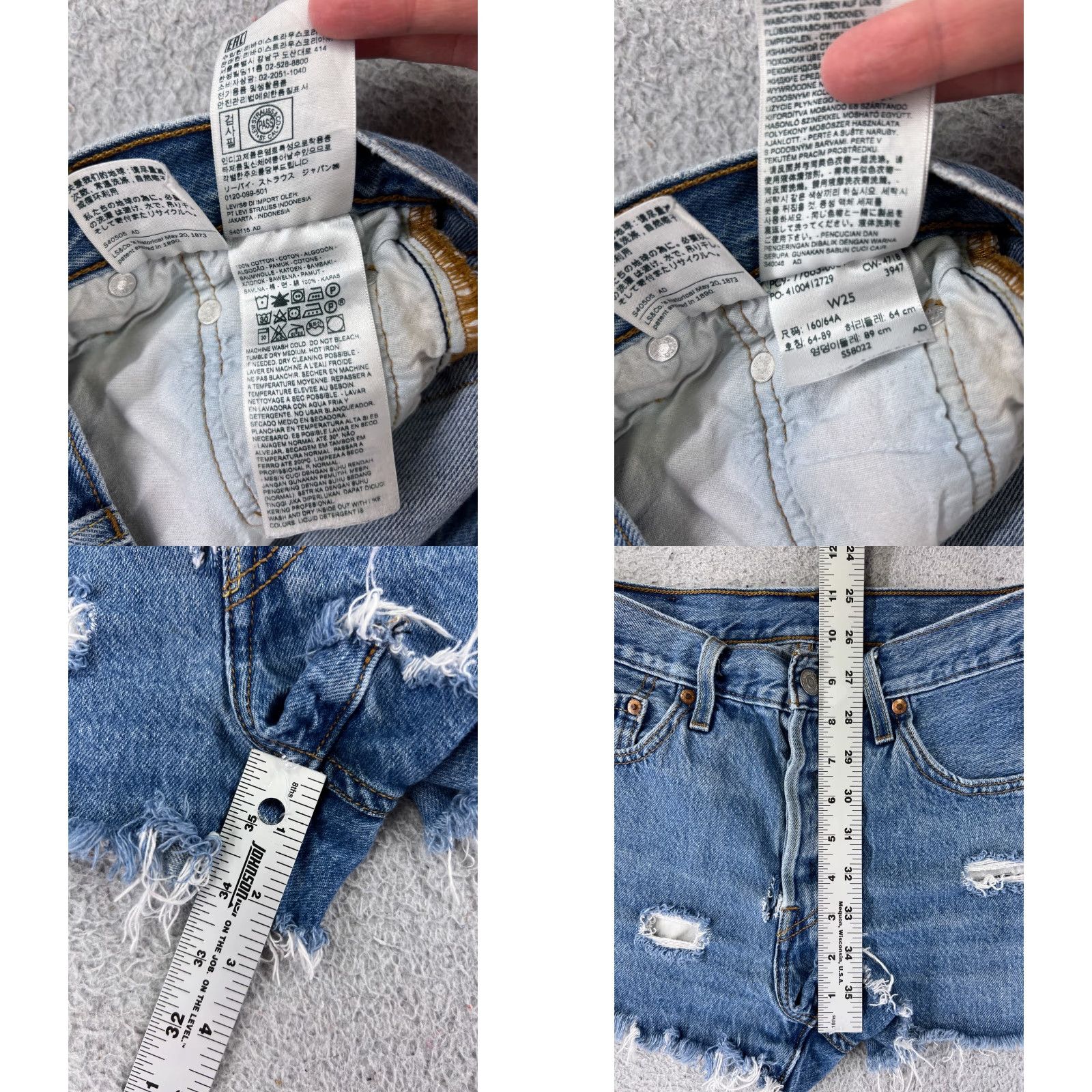 Levi's Levi's Shorts Womens 25 Blue Denim Cut-Off 501 Button Fly 25x2 Vintage No 25 Mid Rise Casual Beach Summer Womens Denim Short Jeans Size 42" / US 20 - 8 Thumbnail