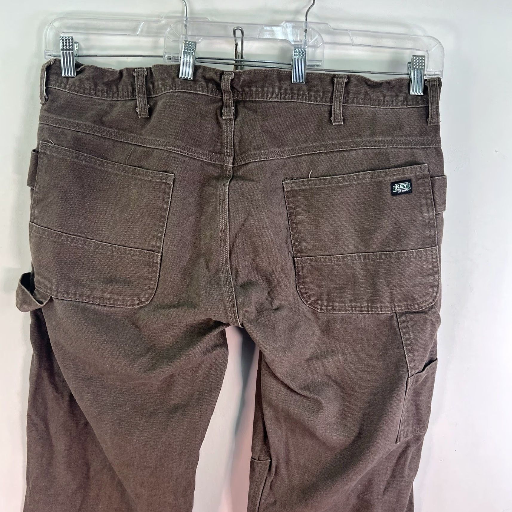 Vintage VINTAGE Key Mens Carpenter Pants Size 38 Brown Canvas Workwear Casual Straight Fit Size US 38 / EU 54 - 7 Thumbnail