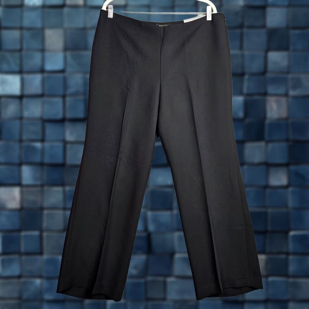 Talbots TALBOTS Petites Women's Black Crepe Wide-Leg Full Length Dress Pants Sz 10P NEW Size 32" / US 10 / IT 46 - 1 Thumbnail