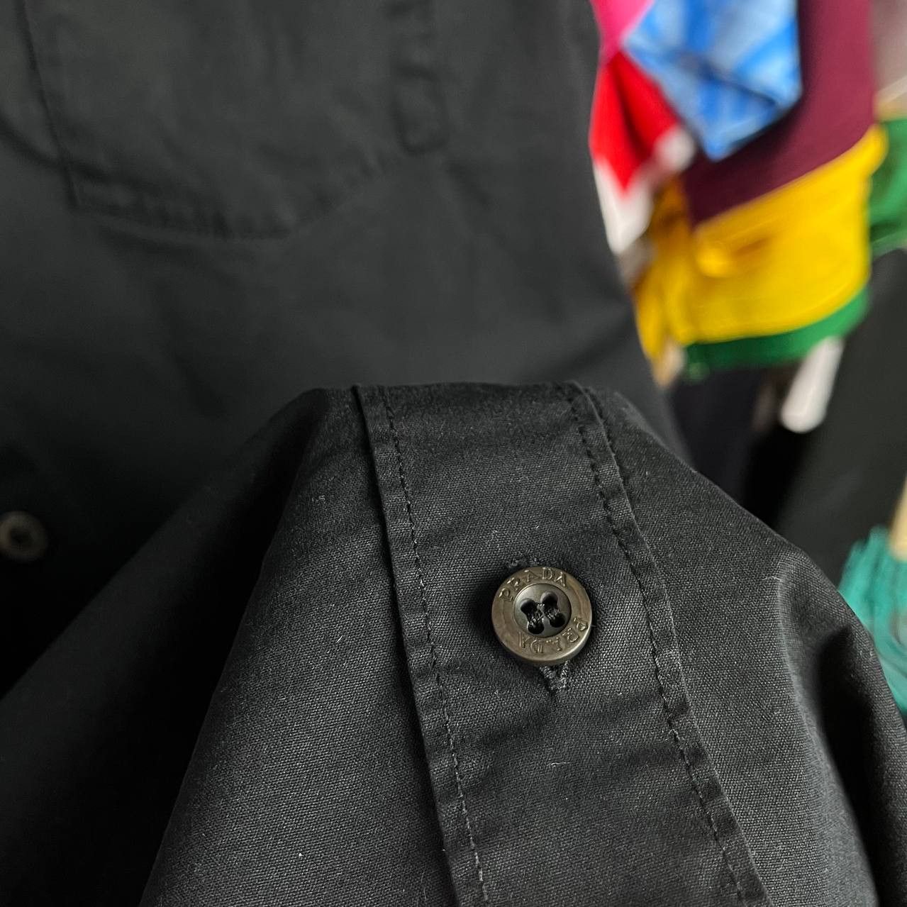 Prada Vintage Womens Prada Short Sleeve Black Button Shirt Size M / US 6-8 / IT 42-44 - 8 Thumbnail