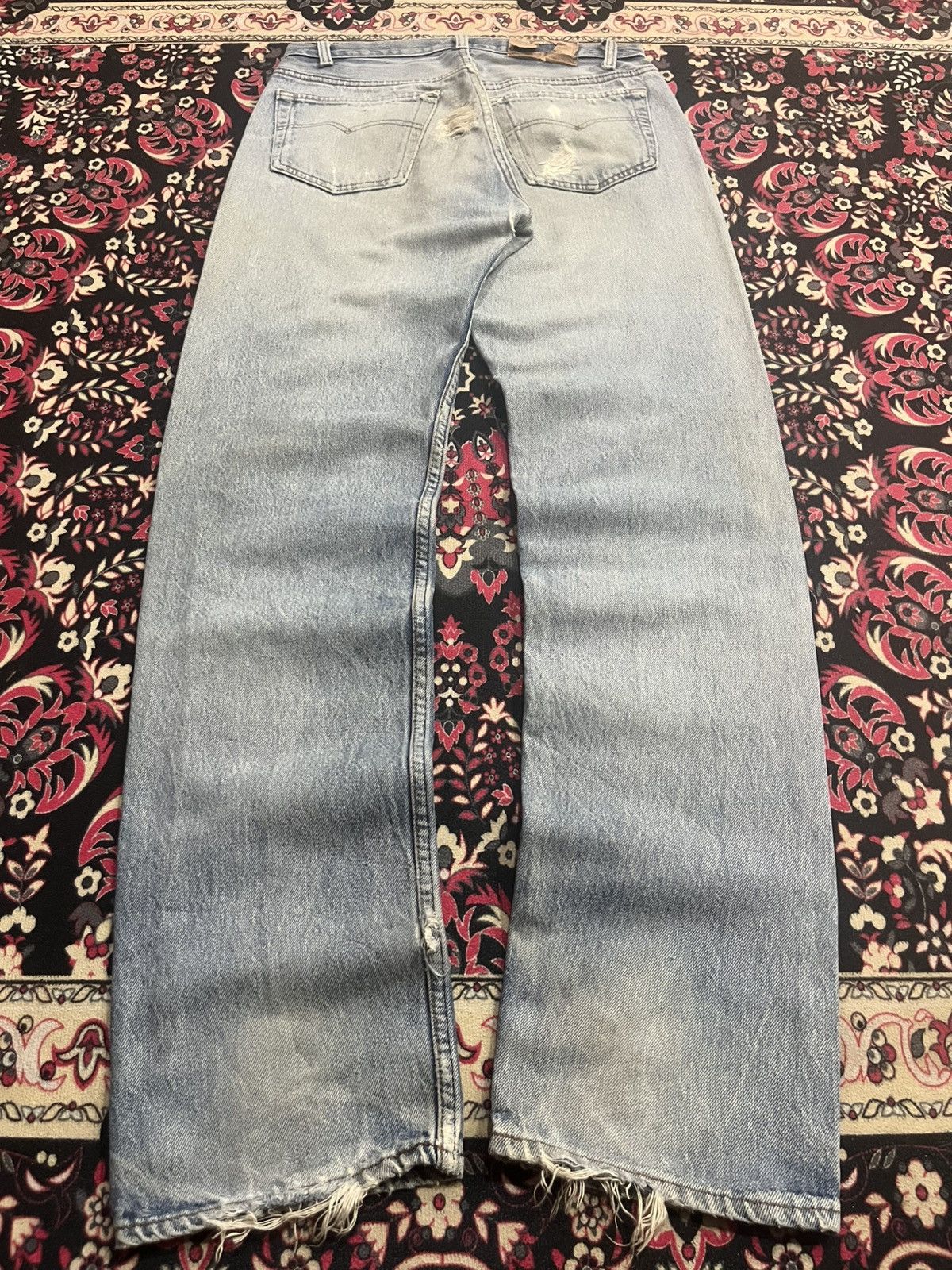 Levi's ⚡️Vintage⚡️80s Levi’s 501 Destroy Buttonfly Blue Washed Jeans Size US 30 / EU 46 - 2 Thumbnail