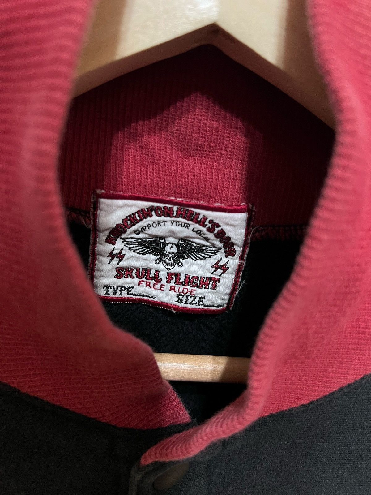 Japanese Brand × Vintage Vintage Knockin On Hell Door Sunfaded Punk Zip Up Sweater Size US M / EU 48-50 / 2 - 10 Thumbnail