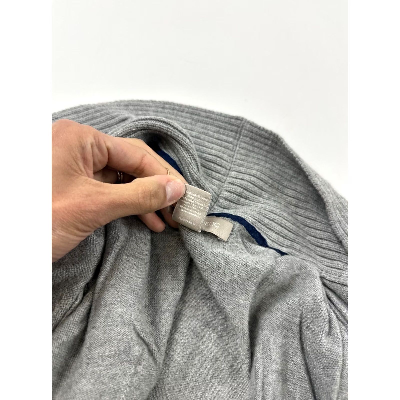 Banana Republic Banana Republic Sweater Womens M Gray Merino Wool Cardigan Open Front Size M / US 6-8 / IT 42-44 - 5 Thumbnail