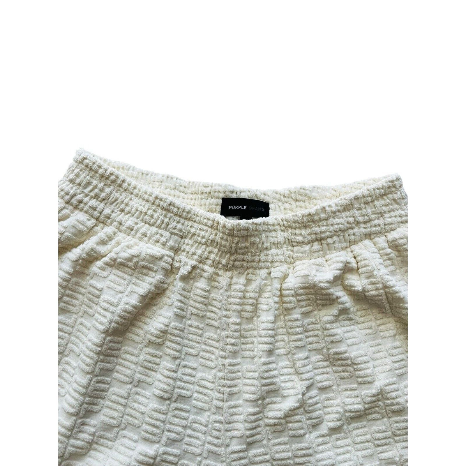 Purple × Purple Brand Purple Brand Jeans Mens Slim Terry Shorts Cream $195 Size L Size US 34 / EU 50 - 2 Thumbnail