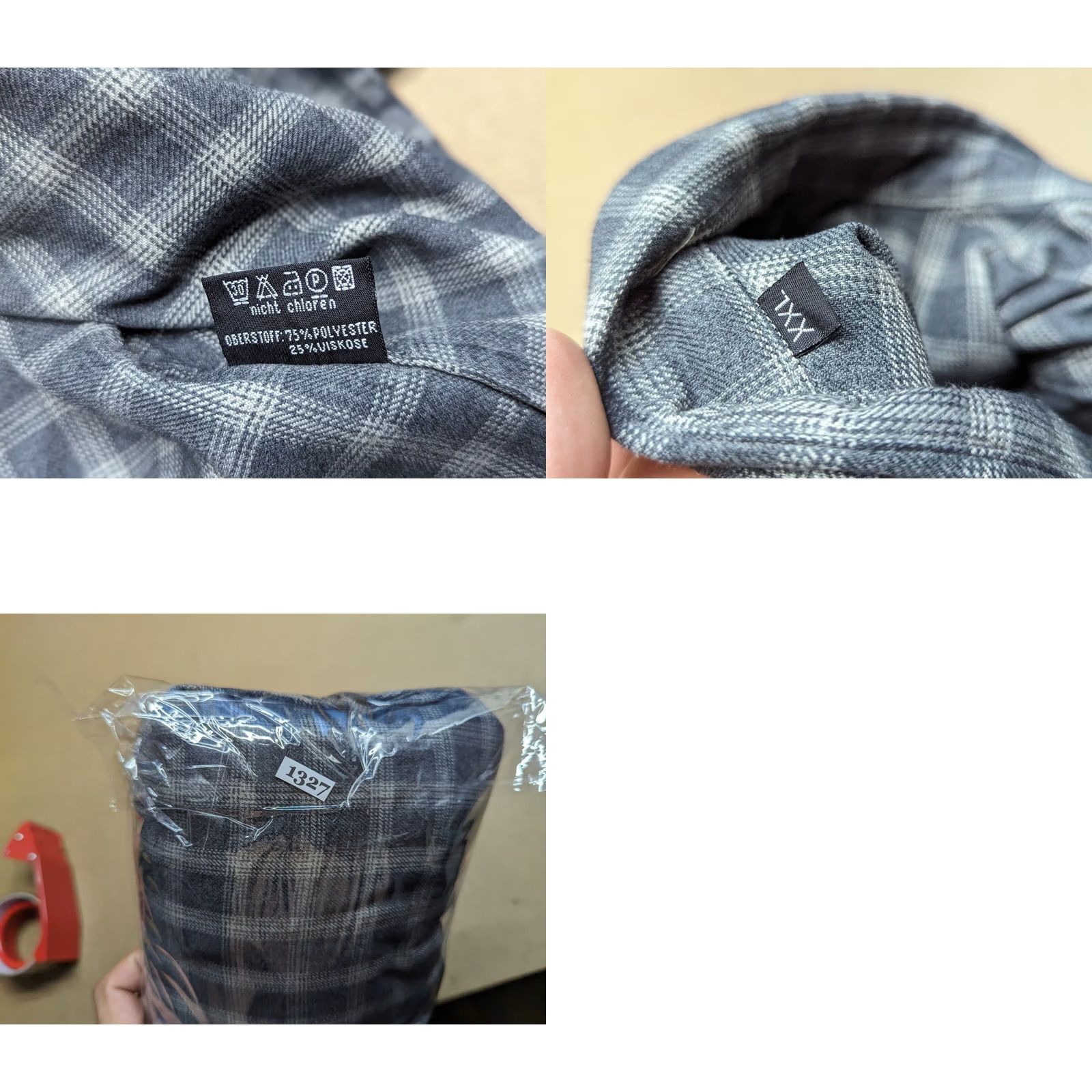 Vintage Schoffel Mens Button Up Flannel Shirt 2XL Gray Plaid Cotton Viscose Shirt Mens Size US XXL / EU 58 / 5 - 9 Thumbnail
