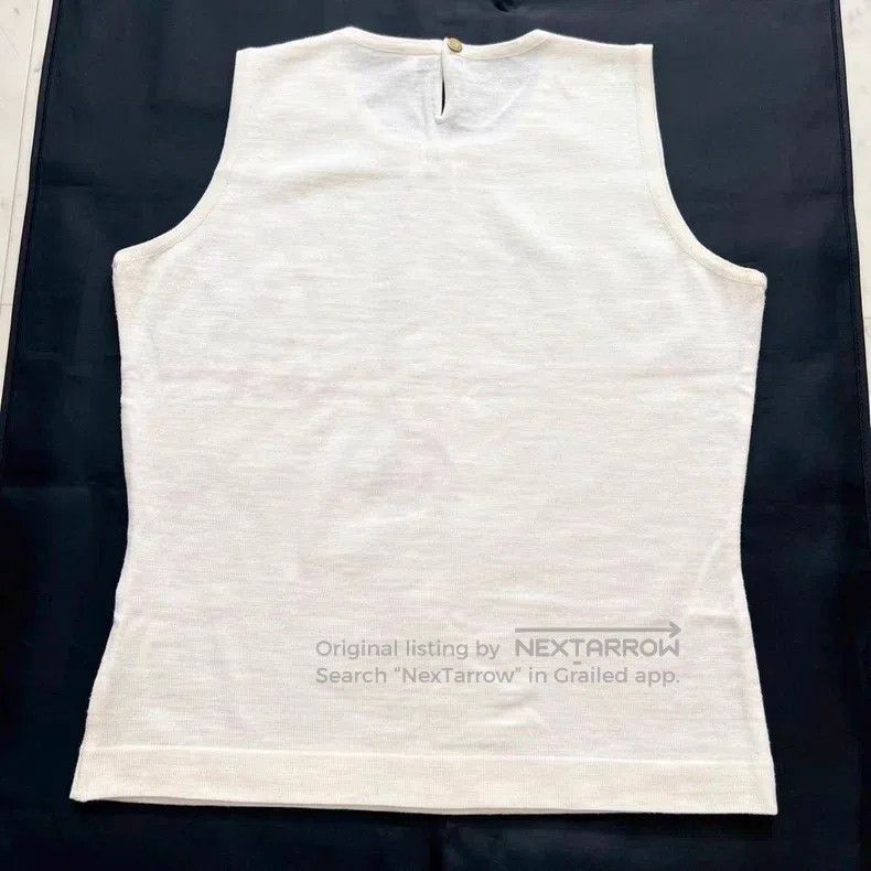 Hermes Hermes Ivory White 100% Wool Material Sleeveless Vest Size M / US 6-8 / IT 42-44 - 2 Thumbnail