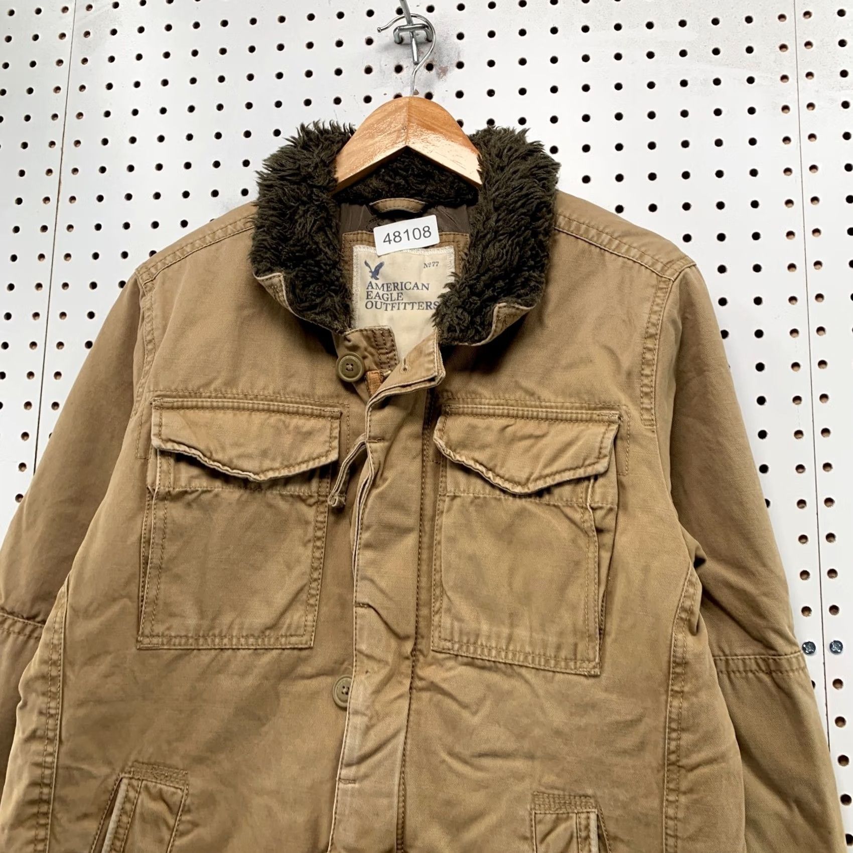 American Eagle Outfitters American Eagle Military Field Jacket Mens S Brown Sherpa Collar Khaki Army Jacket Mens S Brown Size US S / EU 44-46 / 1 - 4 Thumbnail