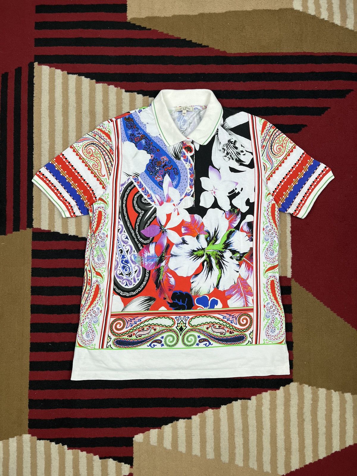 Etro Etro Flower Print Poloshirt Size S / US 4 / IT 40 - 1 Thumbnail