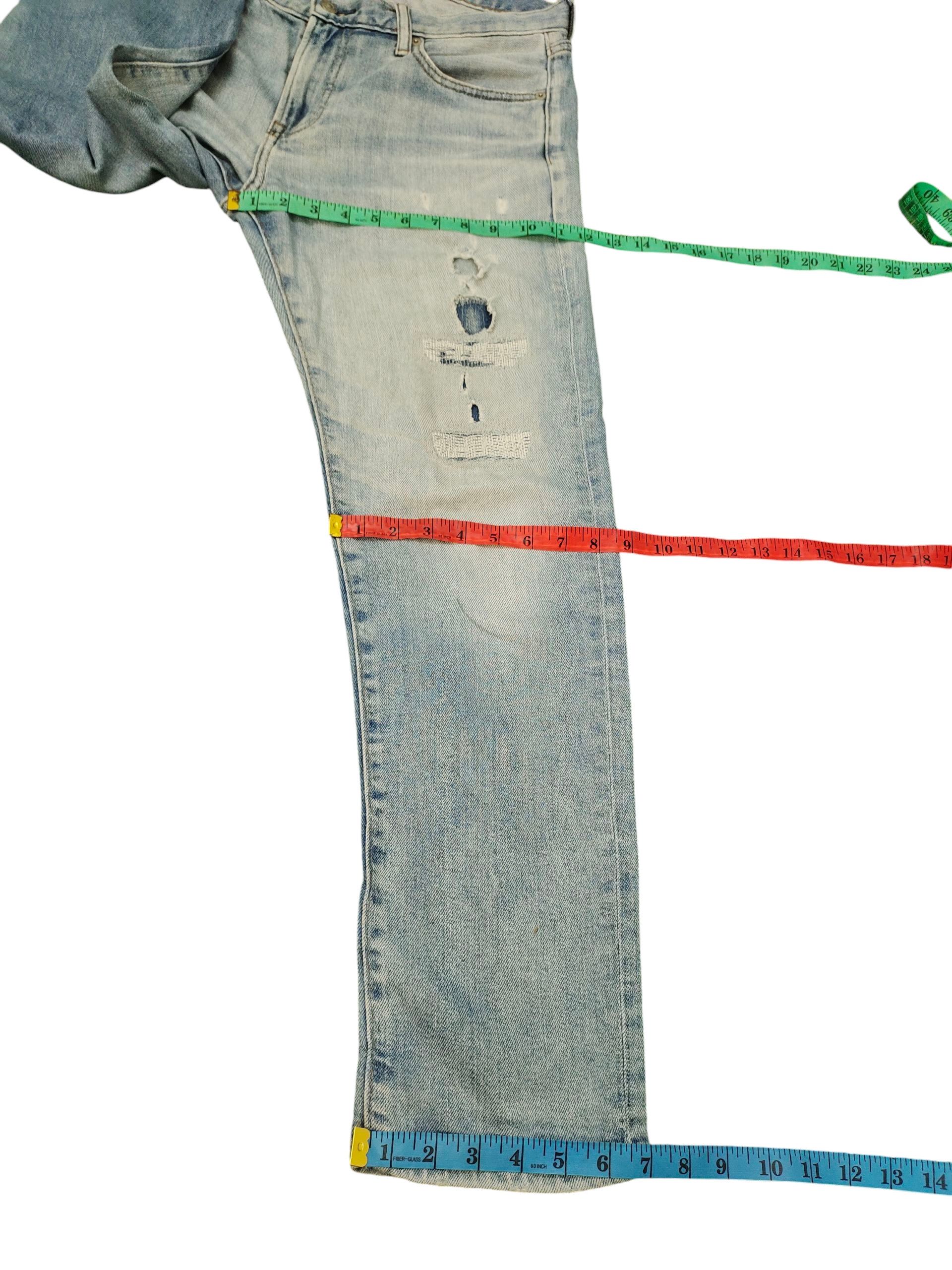 Uniqlo Vintage Y2k Uniqlo Japan Clawmark Distress Faded Denim Jeans Size US 32 / EU 48 - 16 Thumbnail