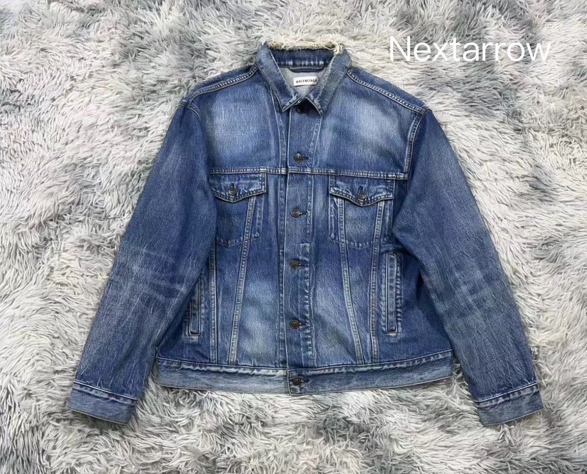 Balenciaga balenciaga Destroy the letter logo denim jacket Size US M / EU 48-50 / 2 - 1 Thumbnail