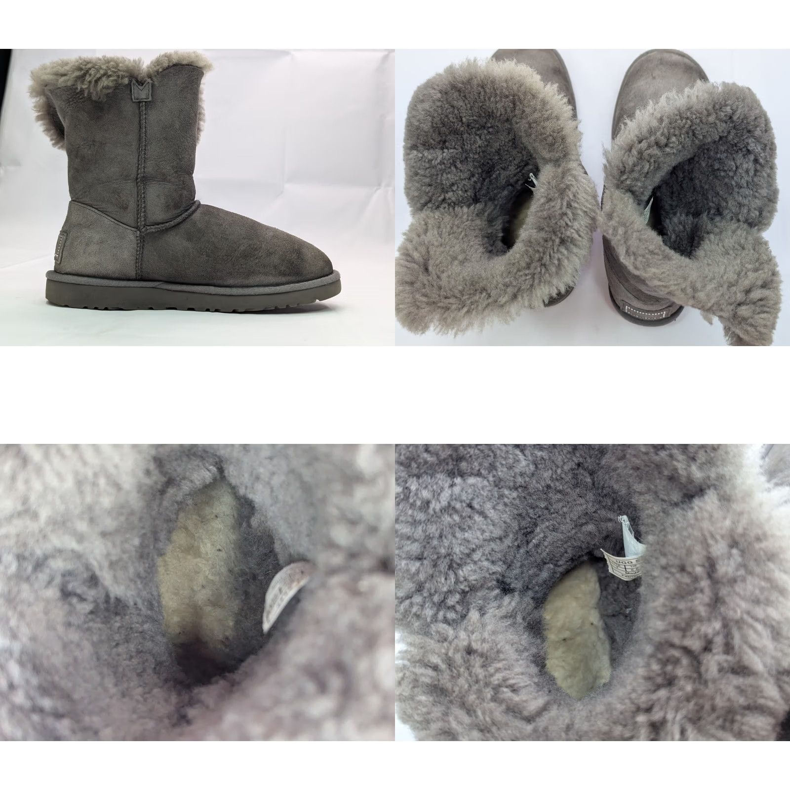 Ugg VINTAGE UGG Bailey Button Bling Boots Women 7 Gray Suede Sheepskin Lined Button Accents Boots Size US 7 / IT 37 - 9 Thumbnail