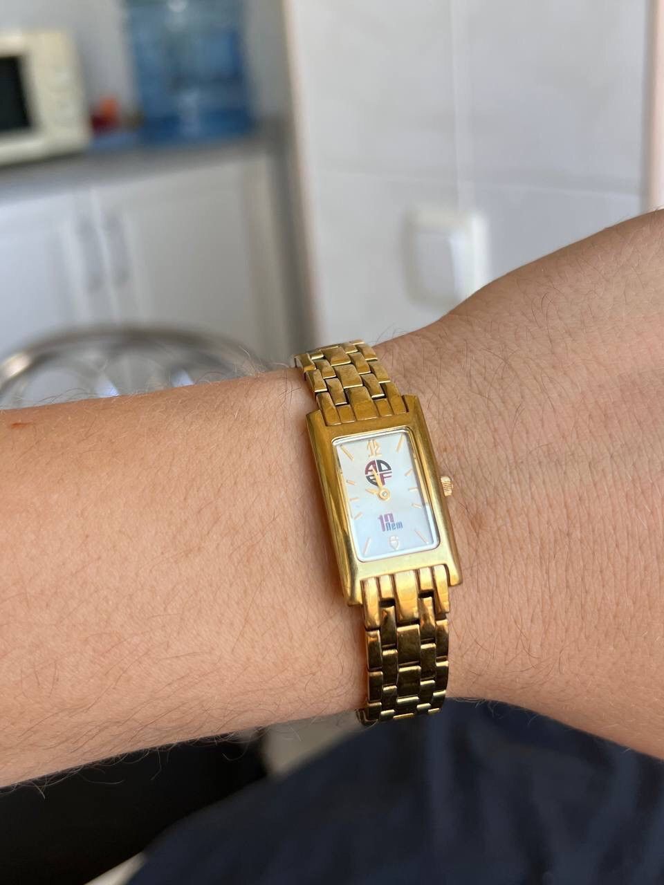 Japanese Brand Vintage Japanese style futuristic Form Tank Gold Link Watch Size ONE SIZE - 12 Thumbnail