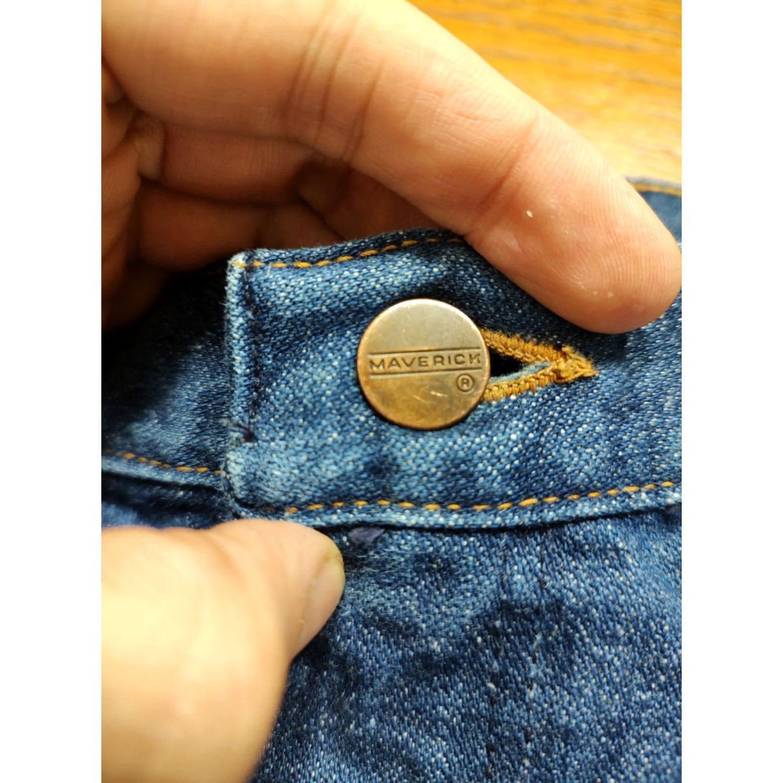 Bell VINTAGE Maverick Blue Bell Jeans 28x29 Regular Straight 60s 70s Wrangler Denim Size US 28 / EU 44 - 6 Thumbnail