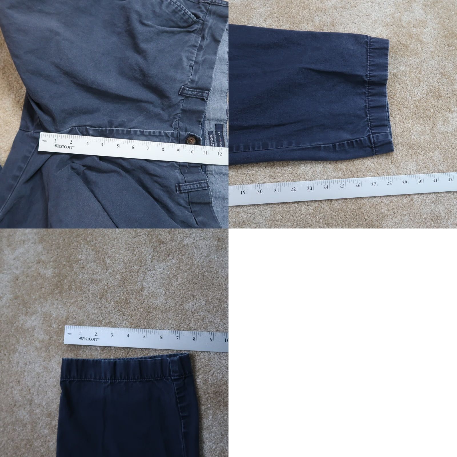 Tommy Hilfiger Tommy Hilfiger Chino Pants Flat Front Blue 40x30 Men's Regular Straight Pocket 5-Pocket Design Knit Cotton Beltless? Size US 40 / EU 56 - 8 Thumbnail