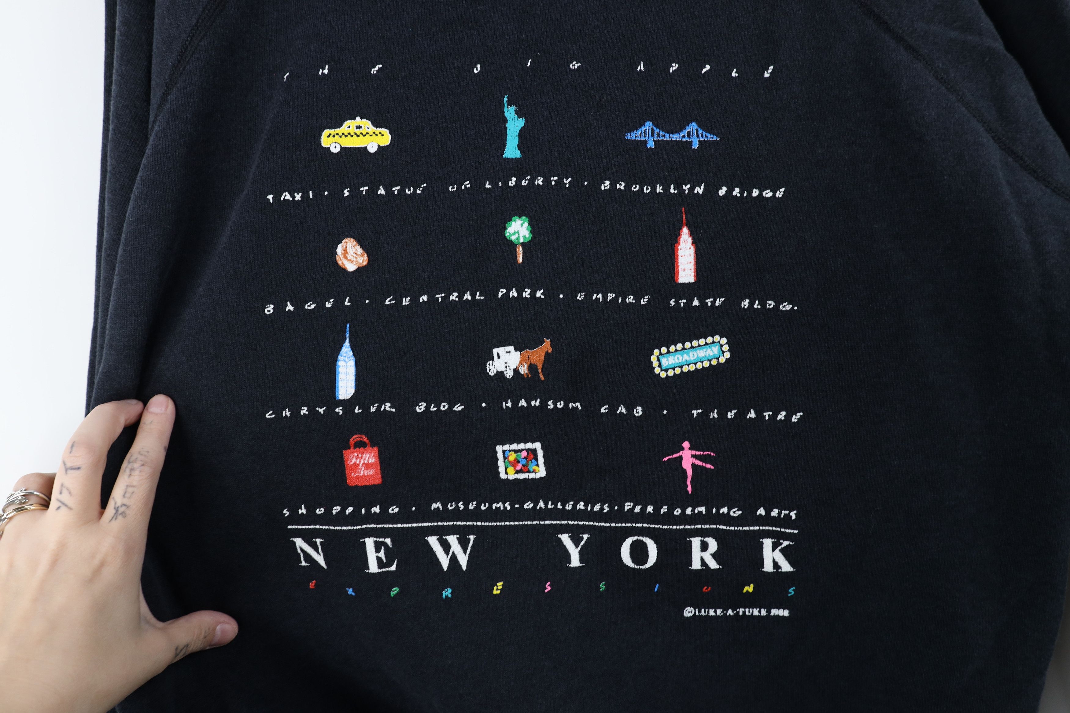 Vintage Vintage 80s The Big Apple New York Crewneck Sweatshirt USA Size XL / US 12-14 / IT 48-50 - 4 Thumbnail