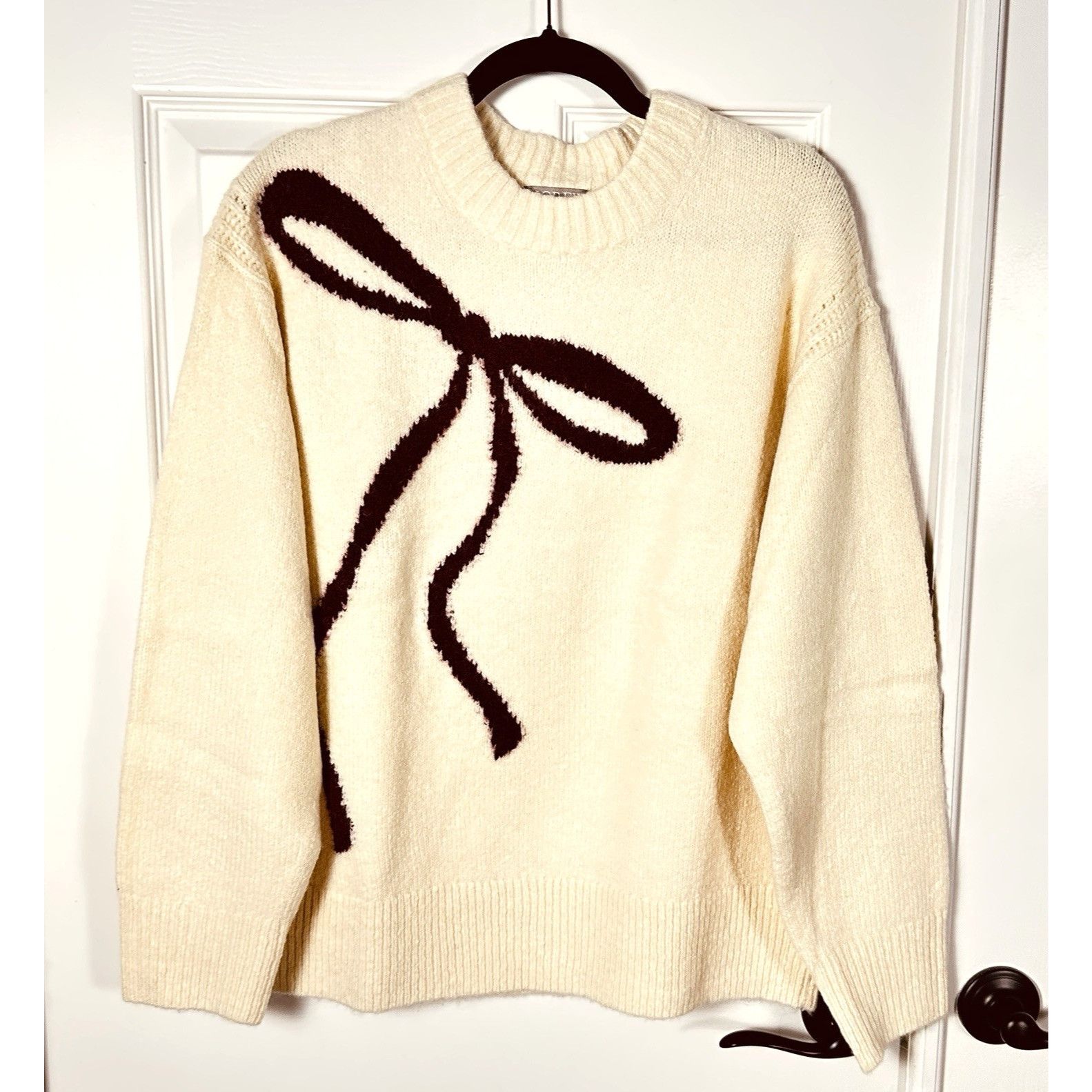 J.Crew J.Crew Womens Relaxed Bow Print Crewneck Pullover Small Crea Size S / US 4 / IT 40 - 5 Thumbnail