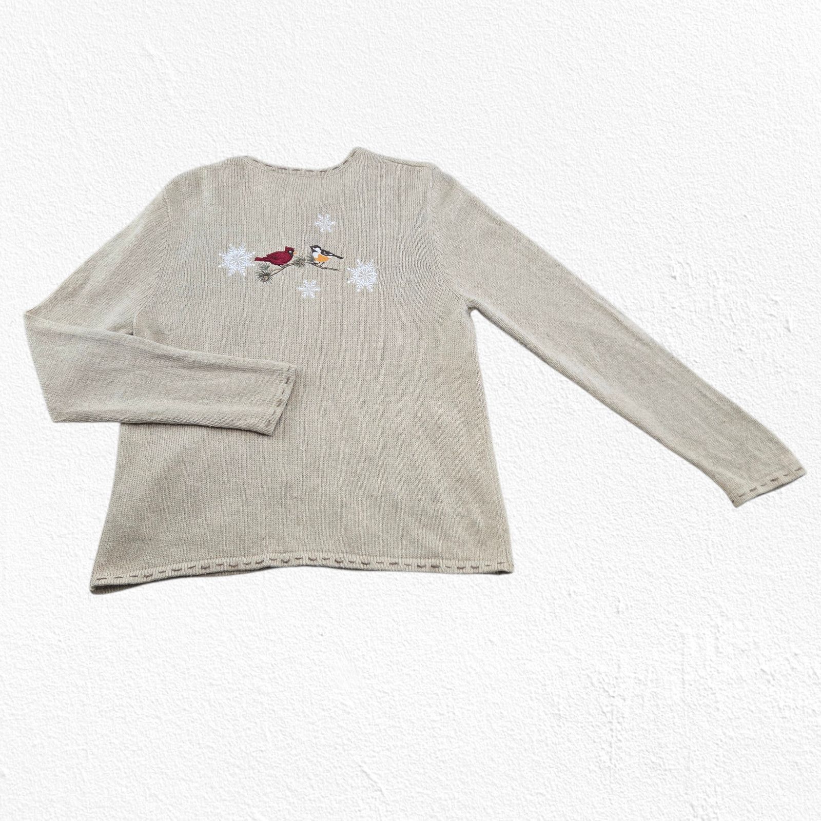 Croft & Barrow Y2K Bird Knit Zip Cardigan Ramie Silk Blend Medium Size M / US 6-8 / IT 42-44 - 8 Thumbnail
