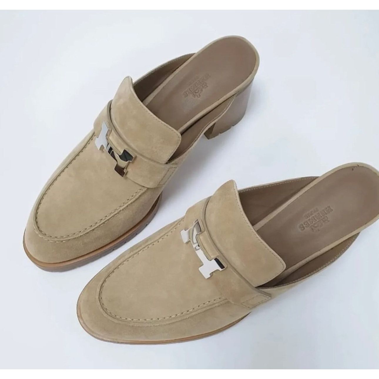 Hermes Hermès Flore 60 Suede Mules Sz.40.5 Size US 10.5 / IT 40.5 - 2 Thumbnail